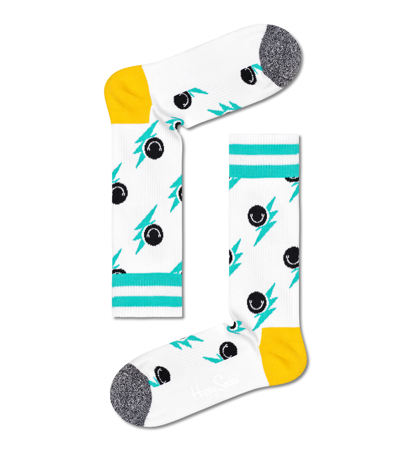 White Smile Flash Crew Sock | Happy Socks