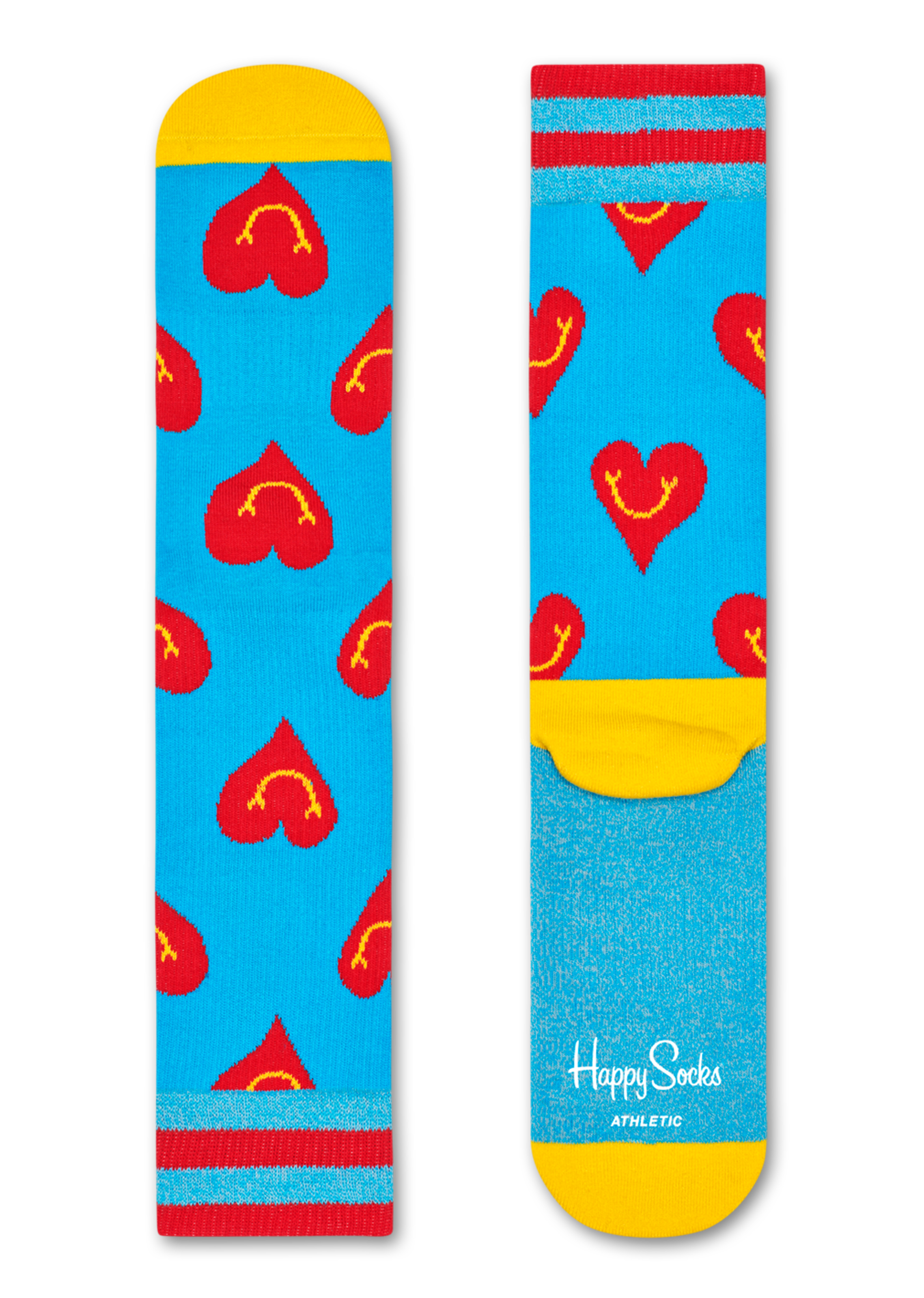 Blue, Red socks: Smile Heart - ATHLETIC | Happy Socks