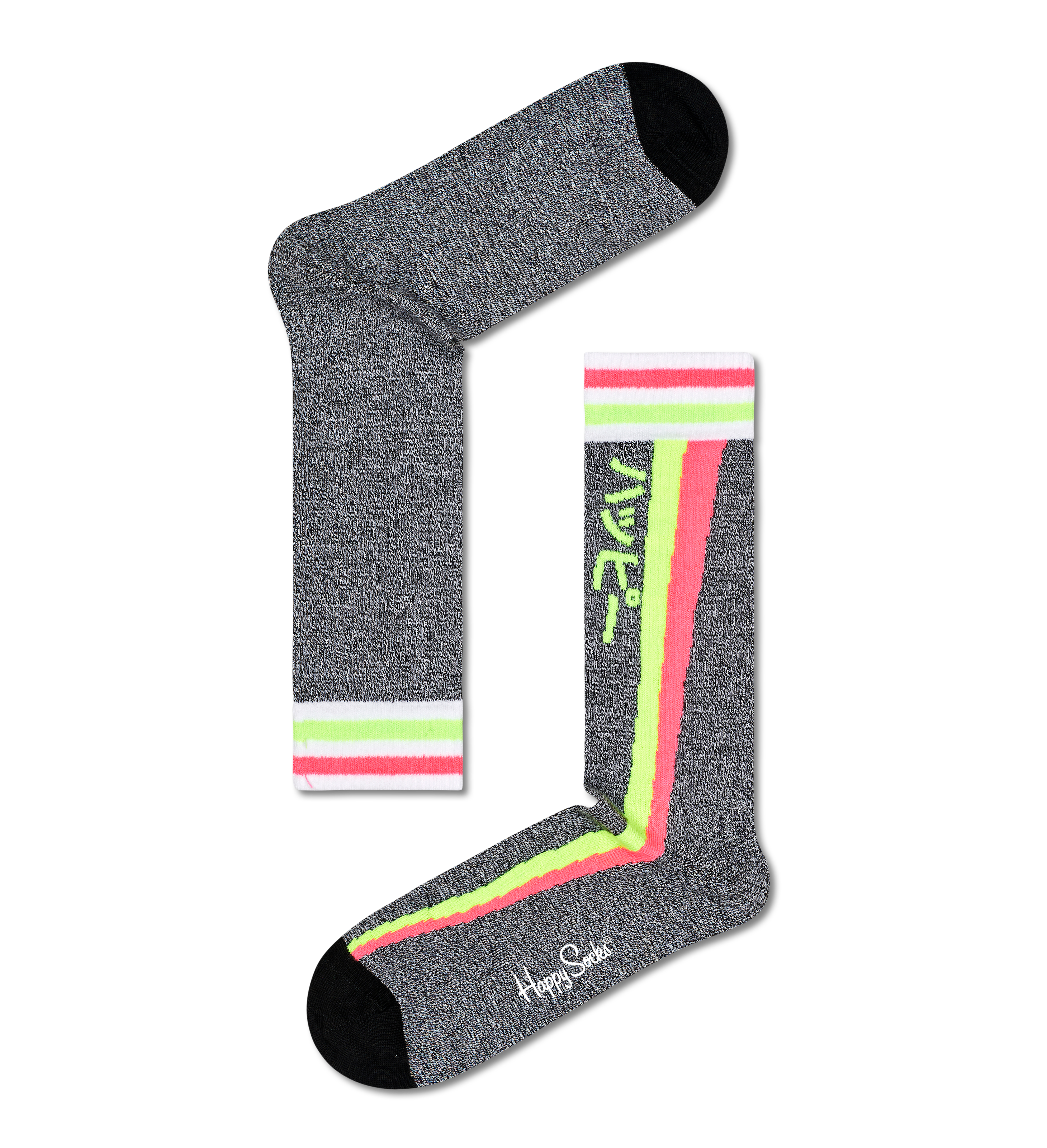 Black Shooting Stripe Thin Crew Sock | Happy Socks