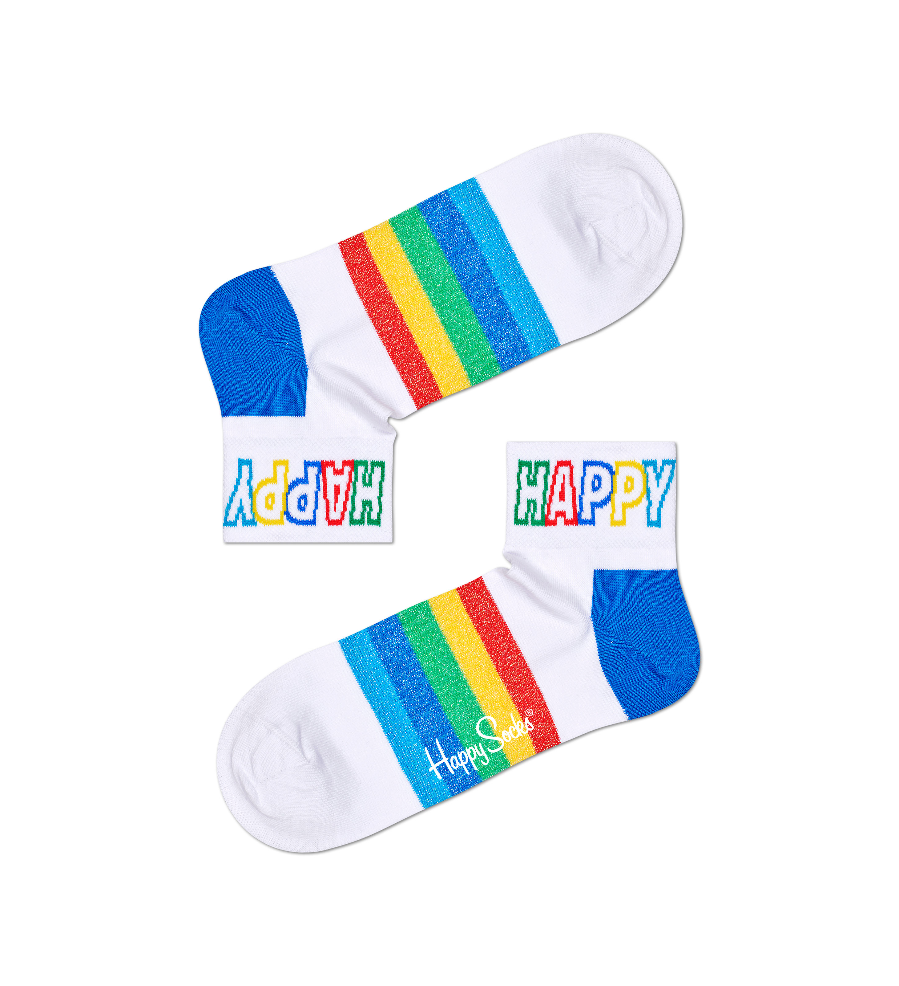 Rainbow Stripe Sport Sock, Black | Athletic | Happy Socks