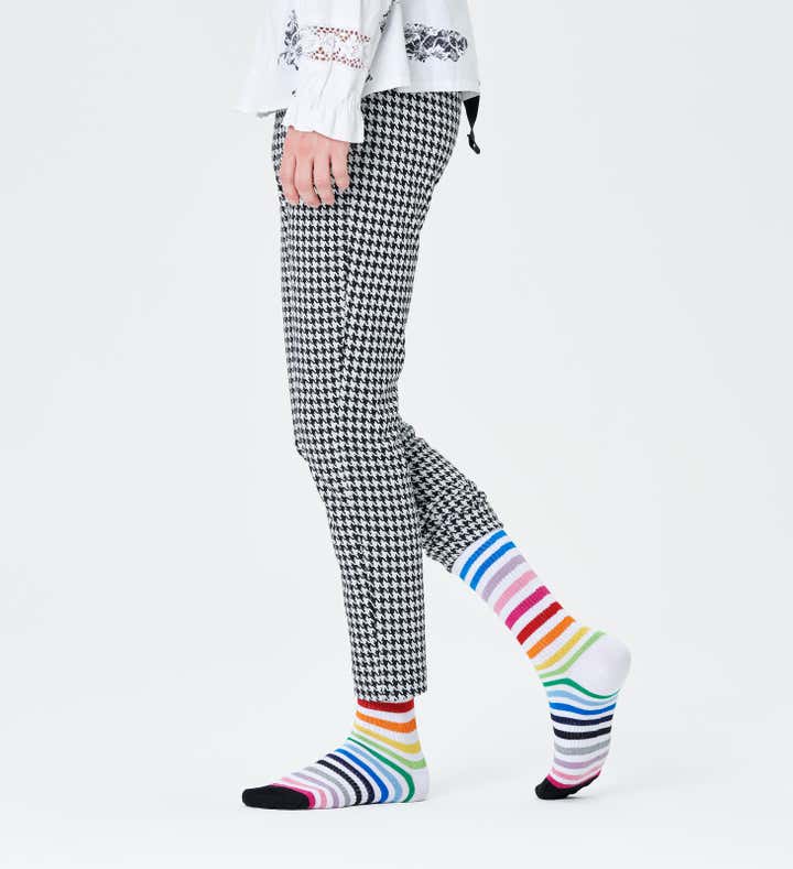 Rainbow Stripe 3/4 Crew Sock 2