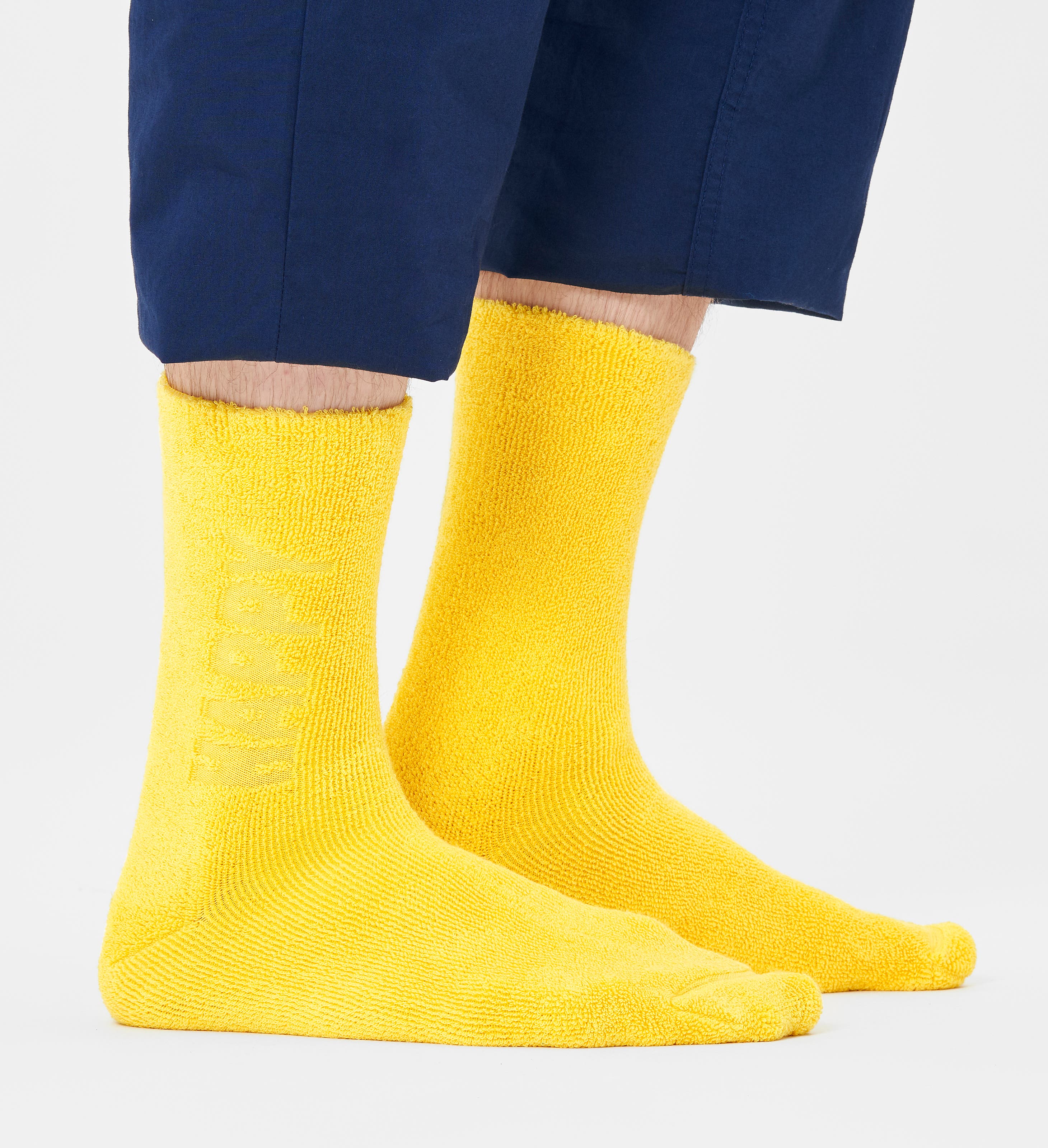 Light Yellow Terry 3/4 Crew Sock