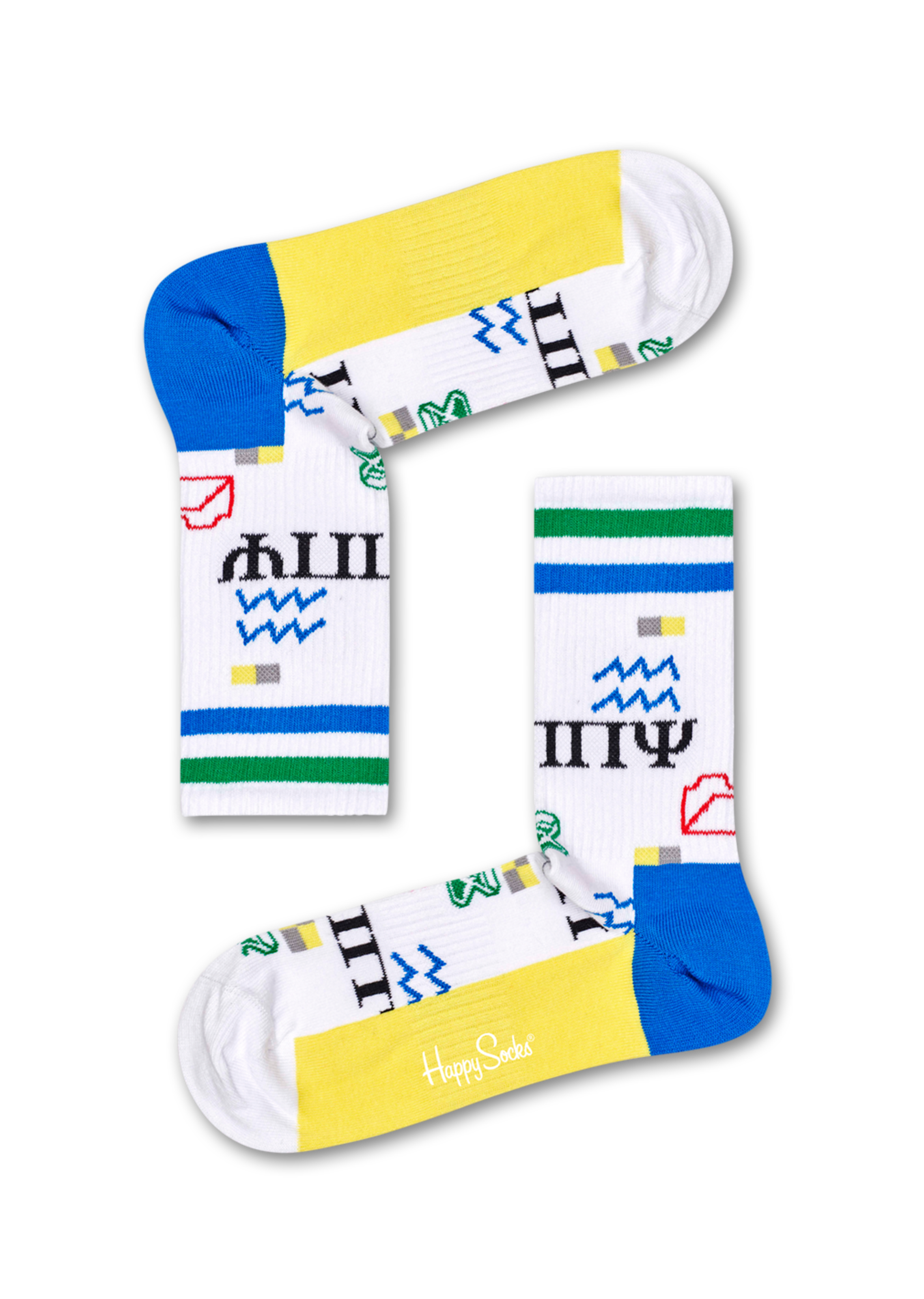 White sport socks: Wingdings - ATHLETIC | Happy Socks
