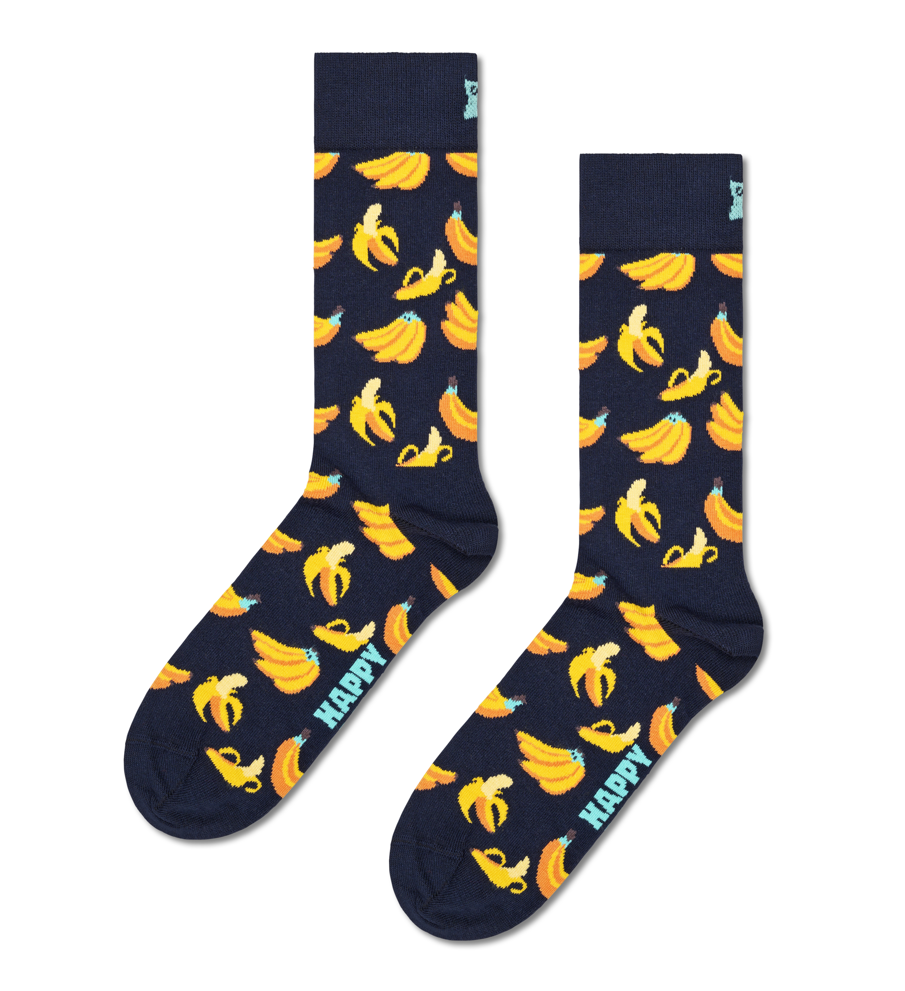 Navy Banana Crew Sock