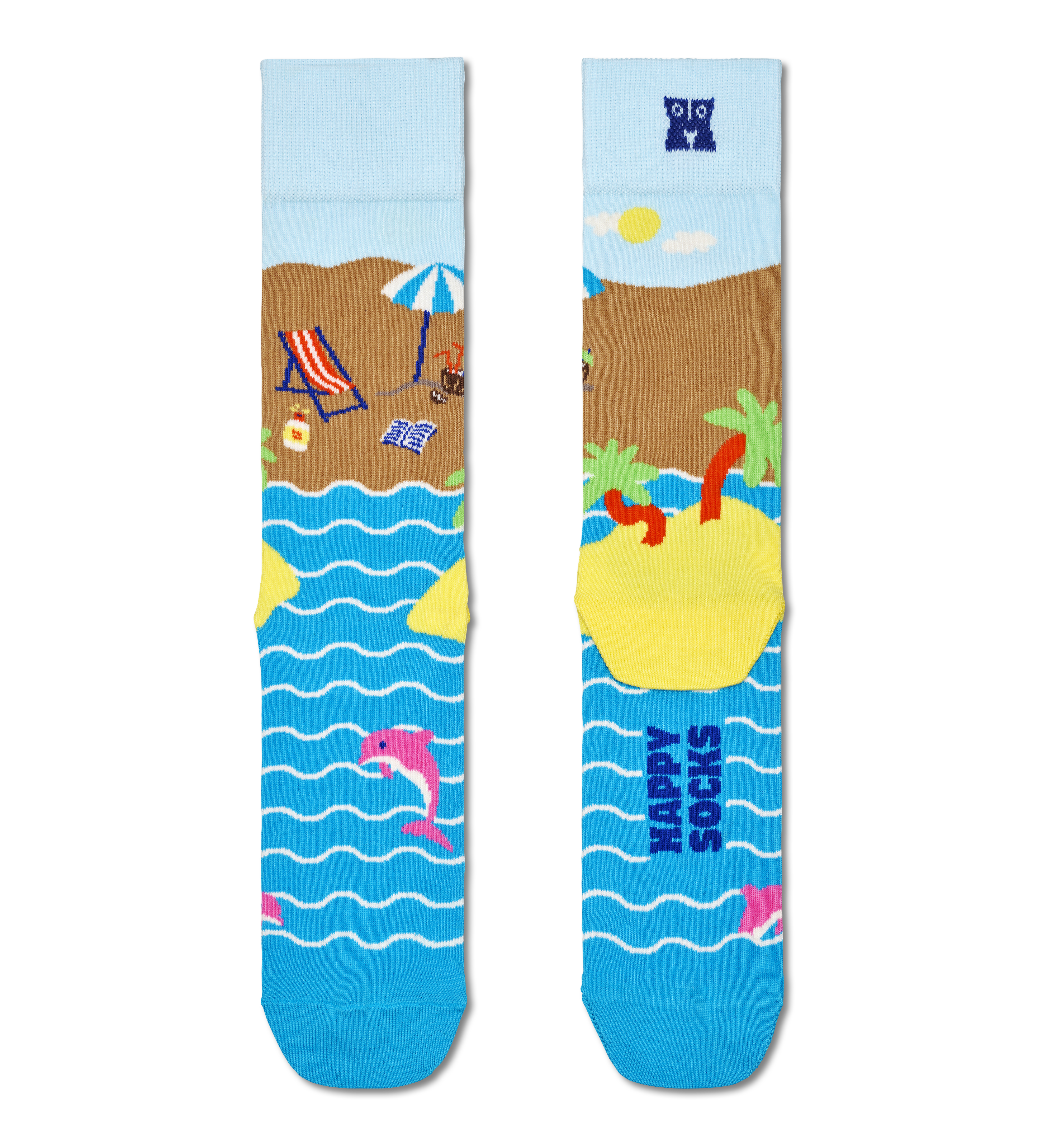 Blue Beach Break Crew Sock