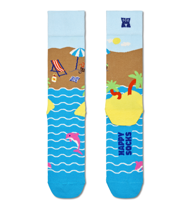 Blue Beach Break Crew Sock