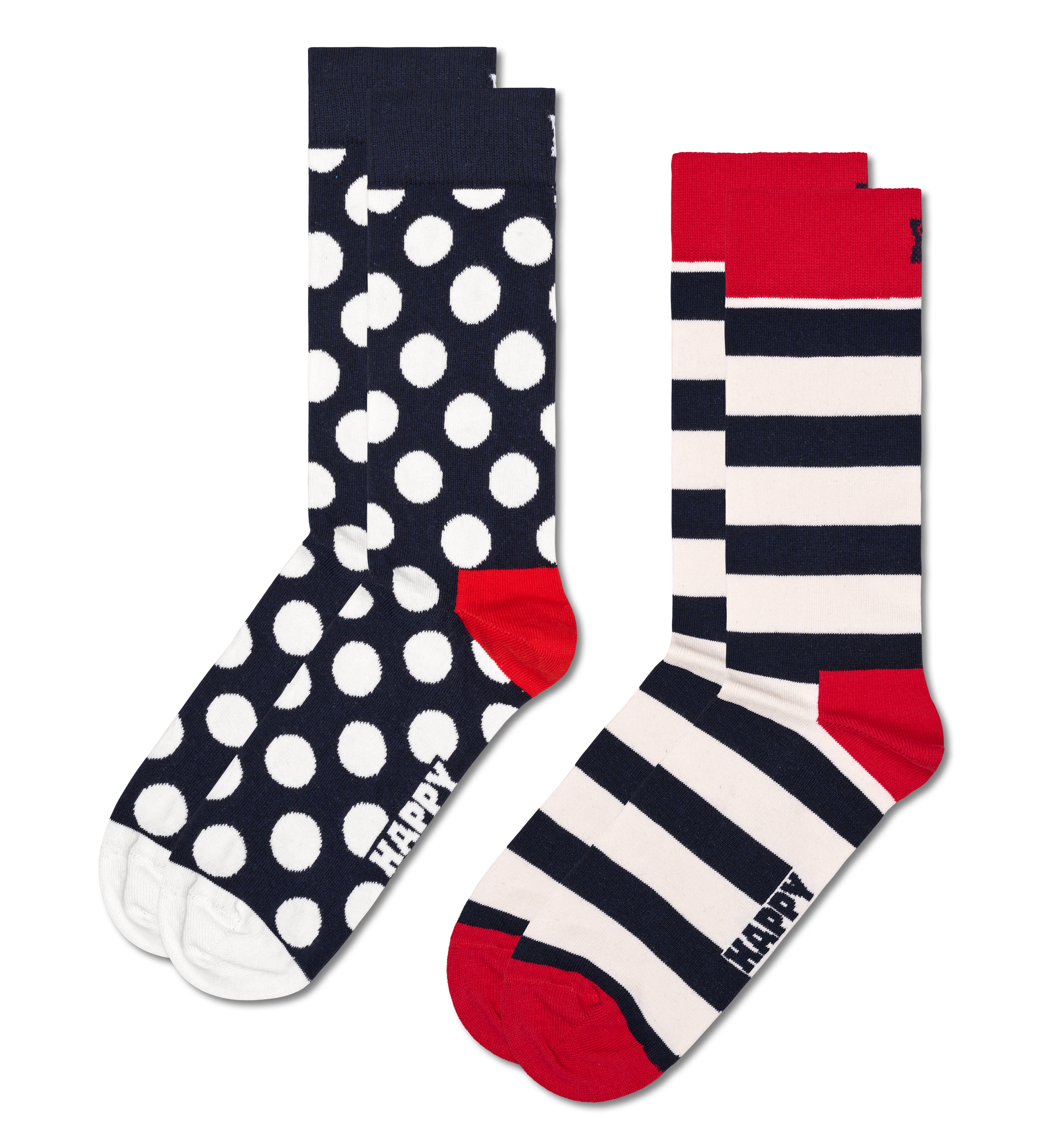 Classic Happy 2-Pack Socks Crew US Dot | Big Socks