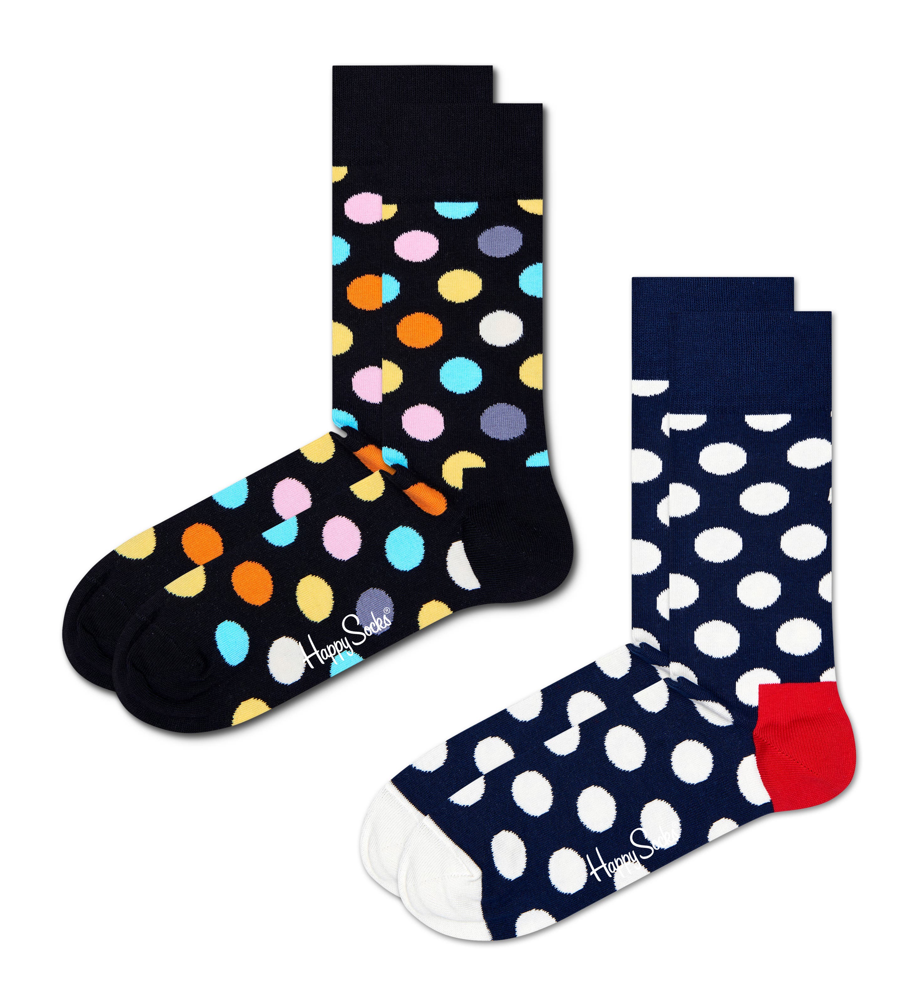 Black 2Pack Classic Big Dot Crew Socks Happy Socks US