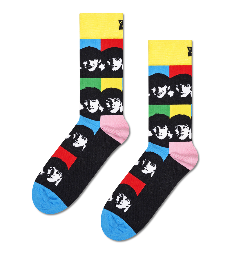 Yellow Beatles All Together Now Crew Sock