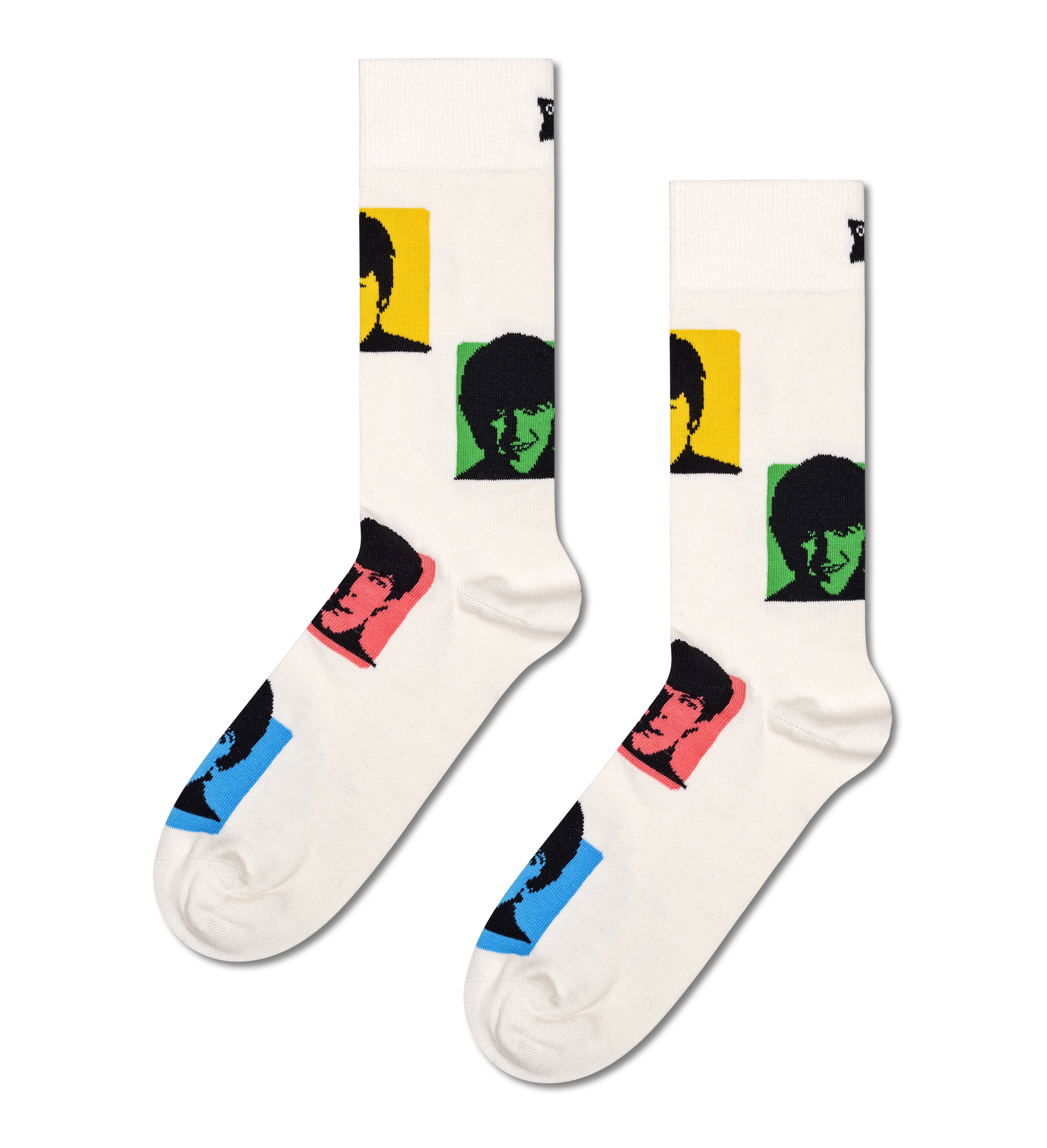 White Beatles Silhouettes Crew Sock | Happy Socks