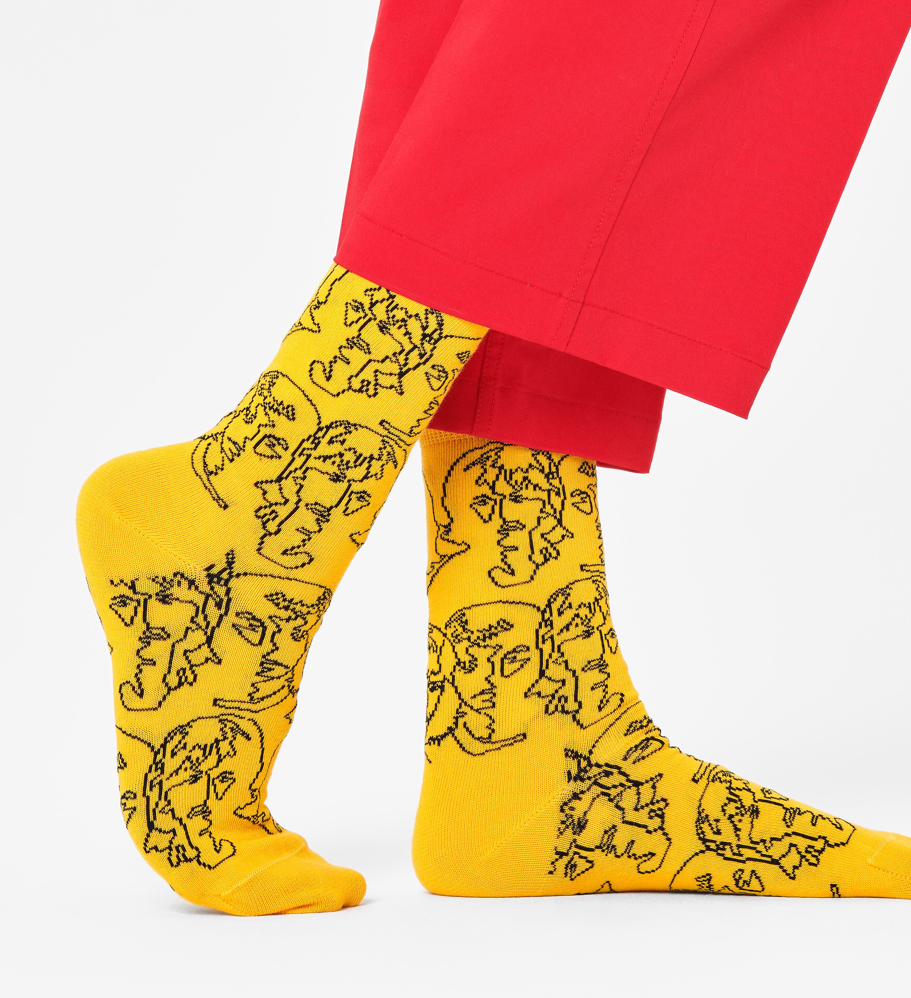 Noir-Jaune chaussettes pour homme et femme Visiter la boutique Happy SocksHappy Socks Palm Sock colorées et amusantes 