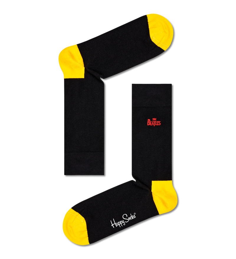 Black Beatles Crew Sock | Happy Socks