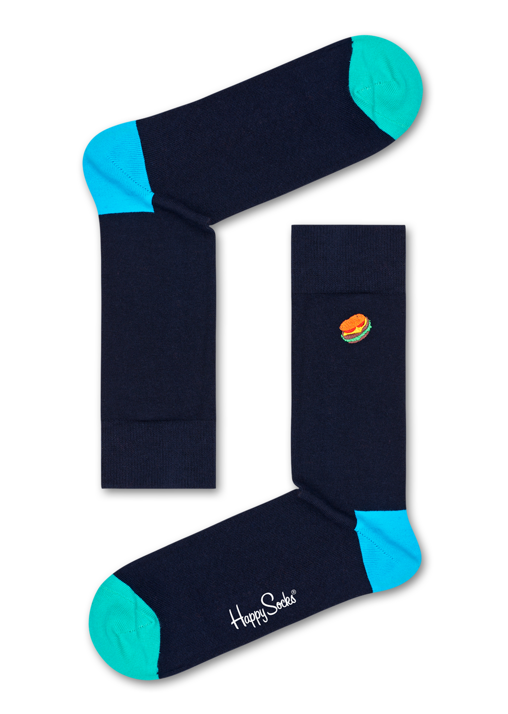 Embroidery Hamburger Socks, Black | Happy Socks