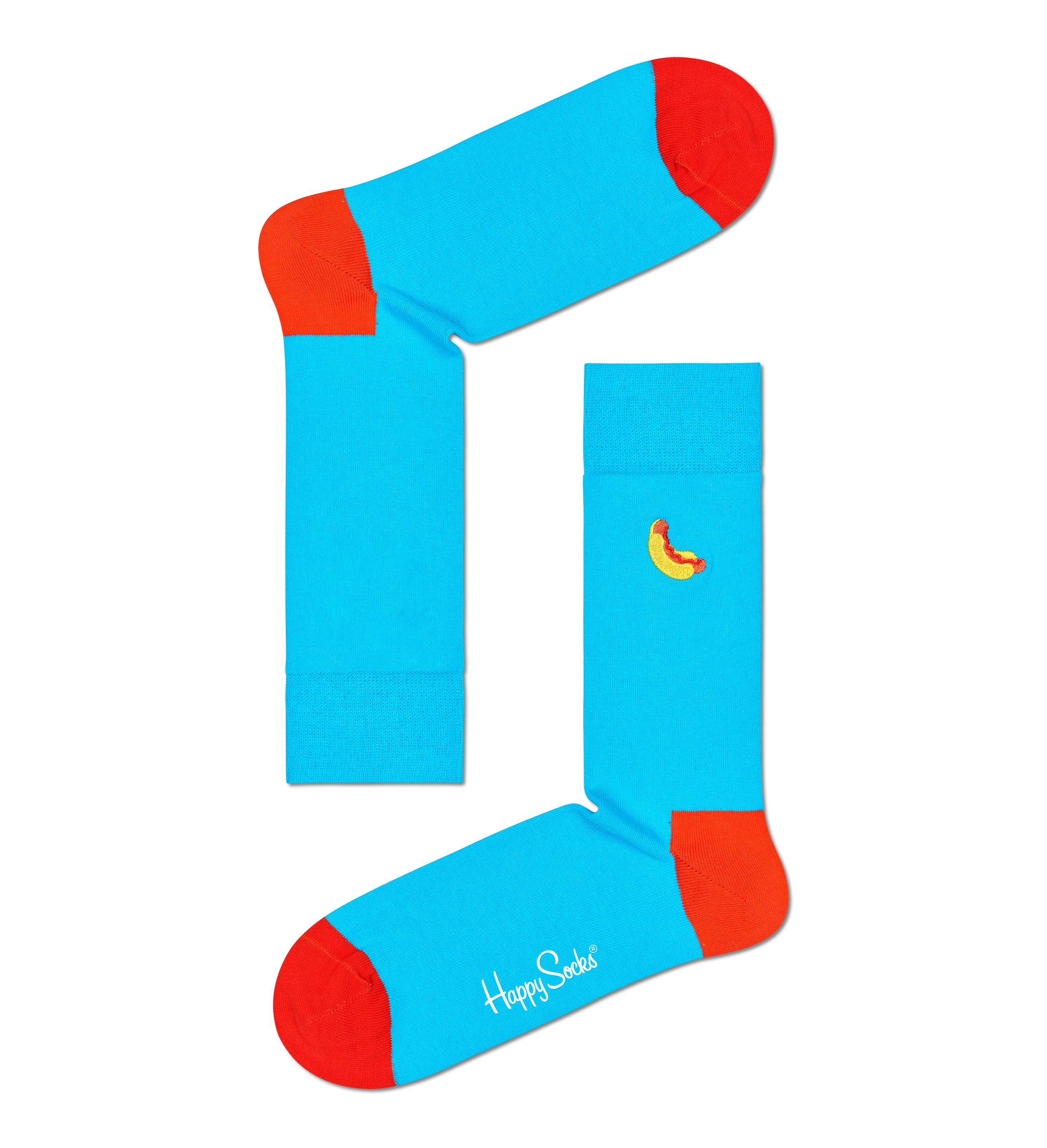 Hot Dog Sock, Blue | Embroidery | Happy Socks