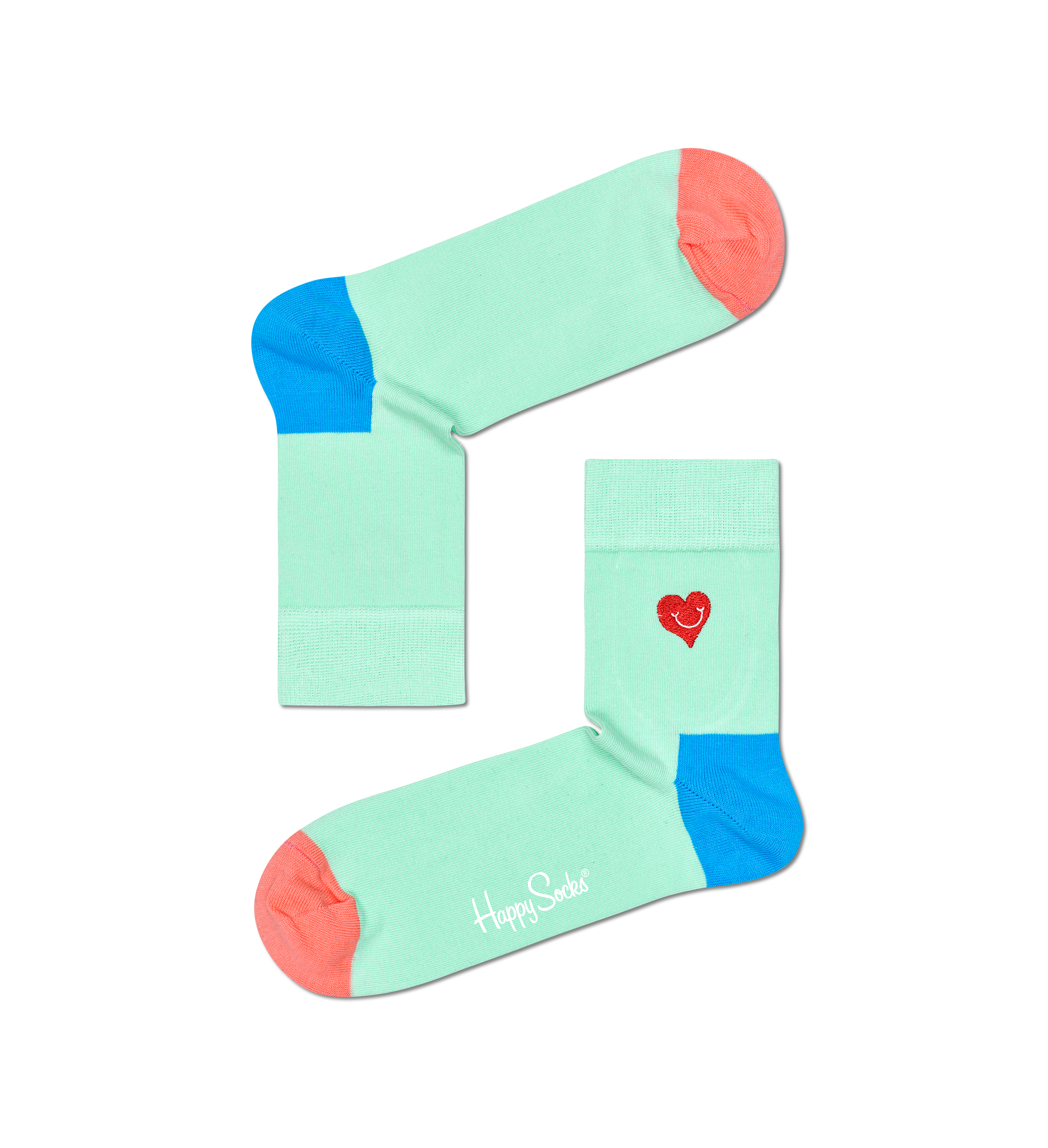 Heart Sock, Green | Embroidery | Happy Socks