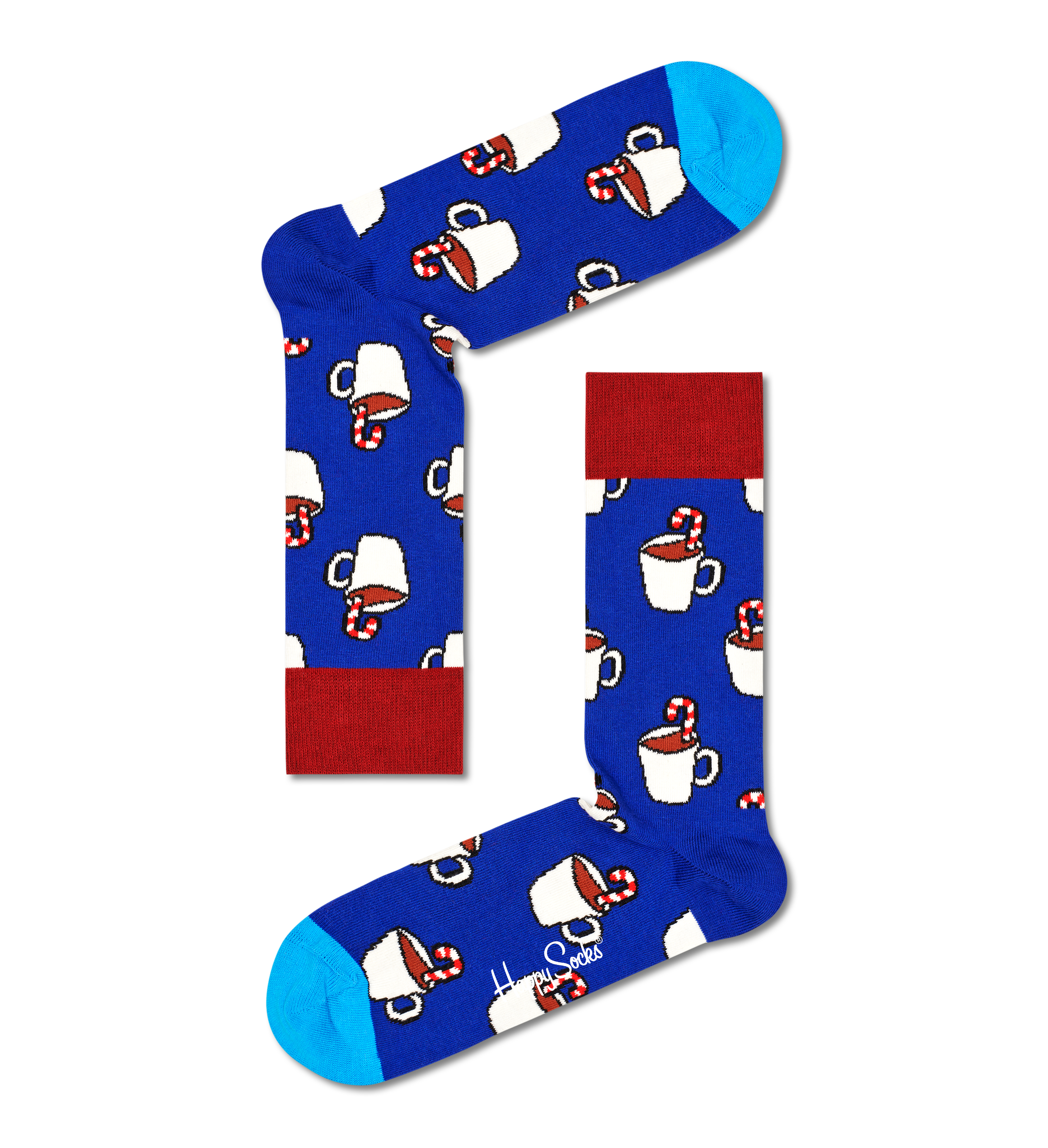 Blue Candy Cane Cocoa Crew Sock | Happy Socks