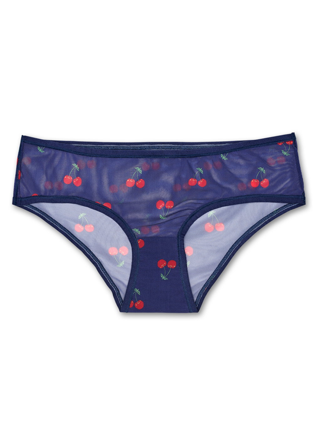 Women's Underwear Blue: Cherry Mesh Hipster