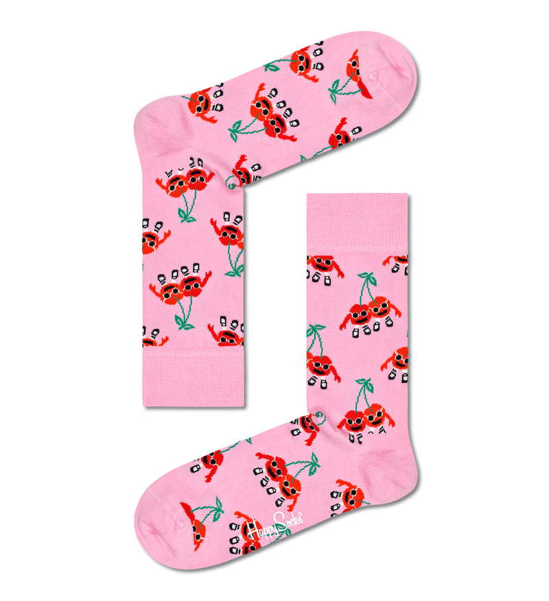 Cherry Mates Sock, Pink | Happy Socks