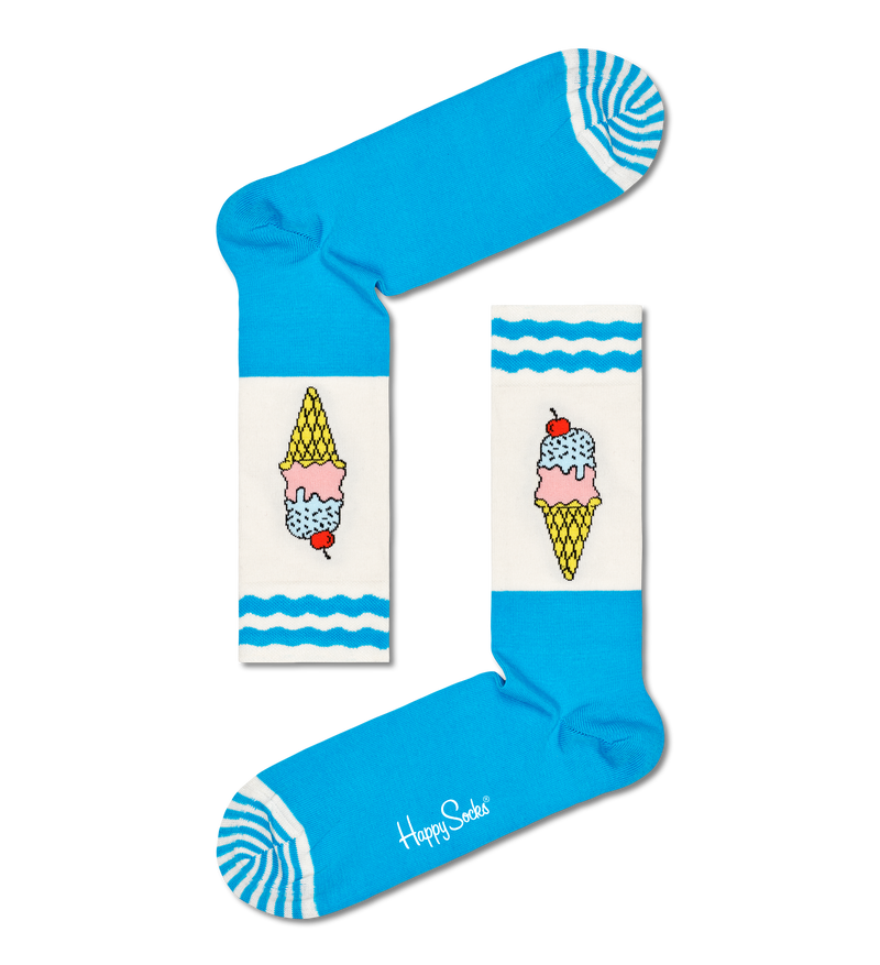 Light Blue Ice Cream Crew Sock