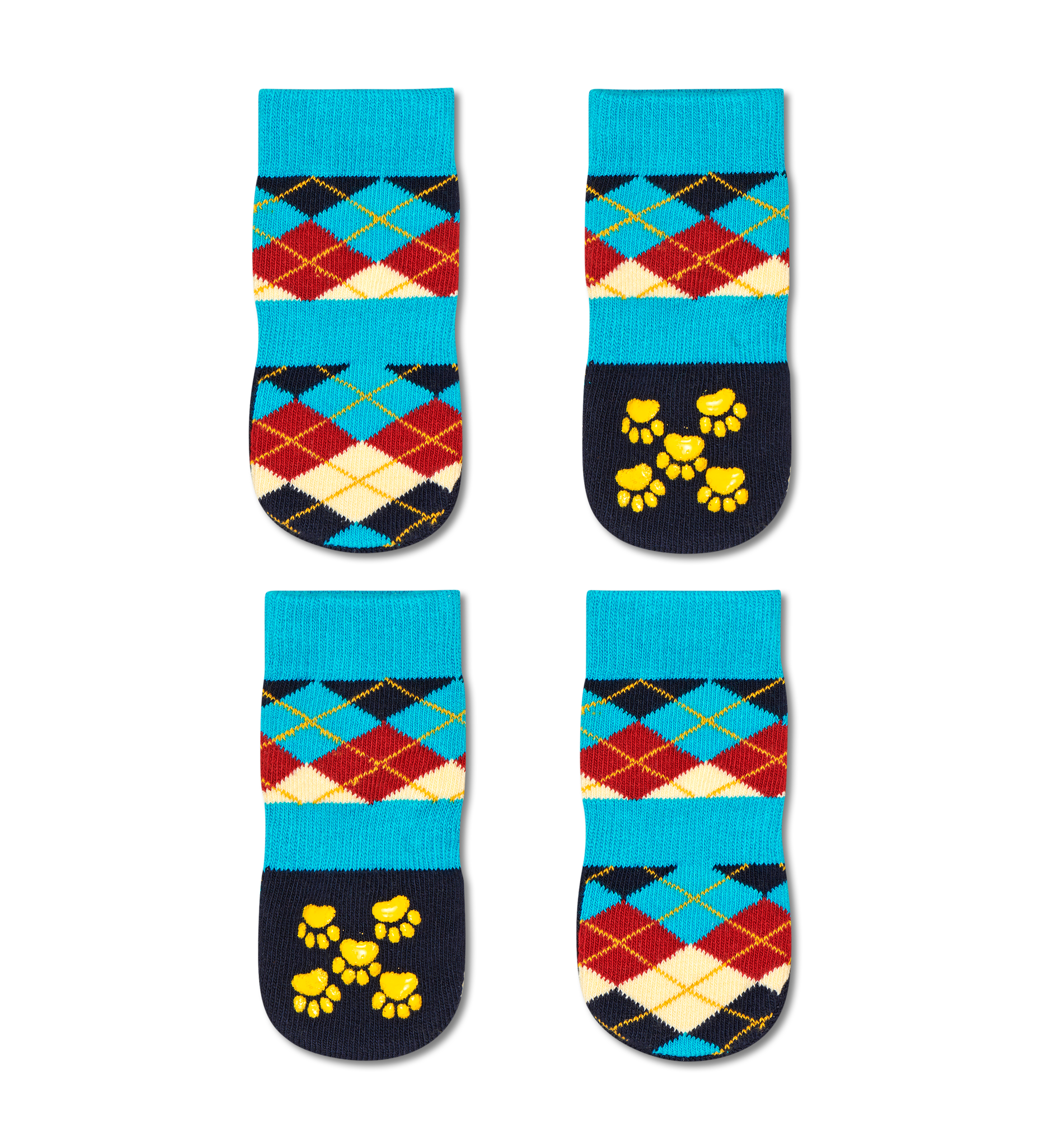 Turquoise Argyle Dog Crew Sock | Happy Socks