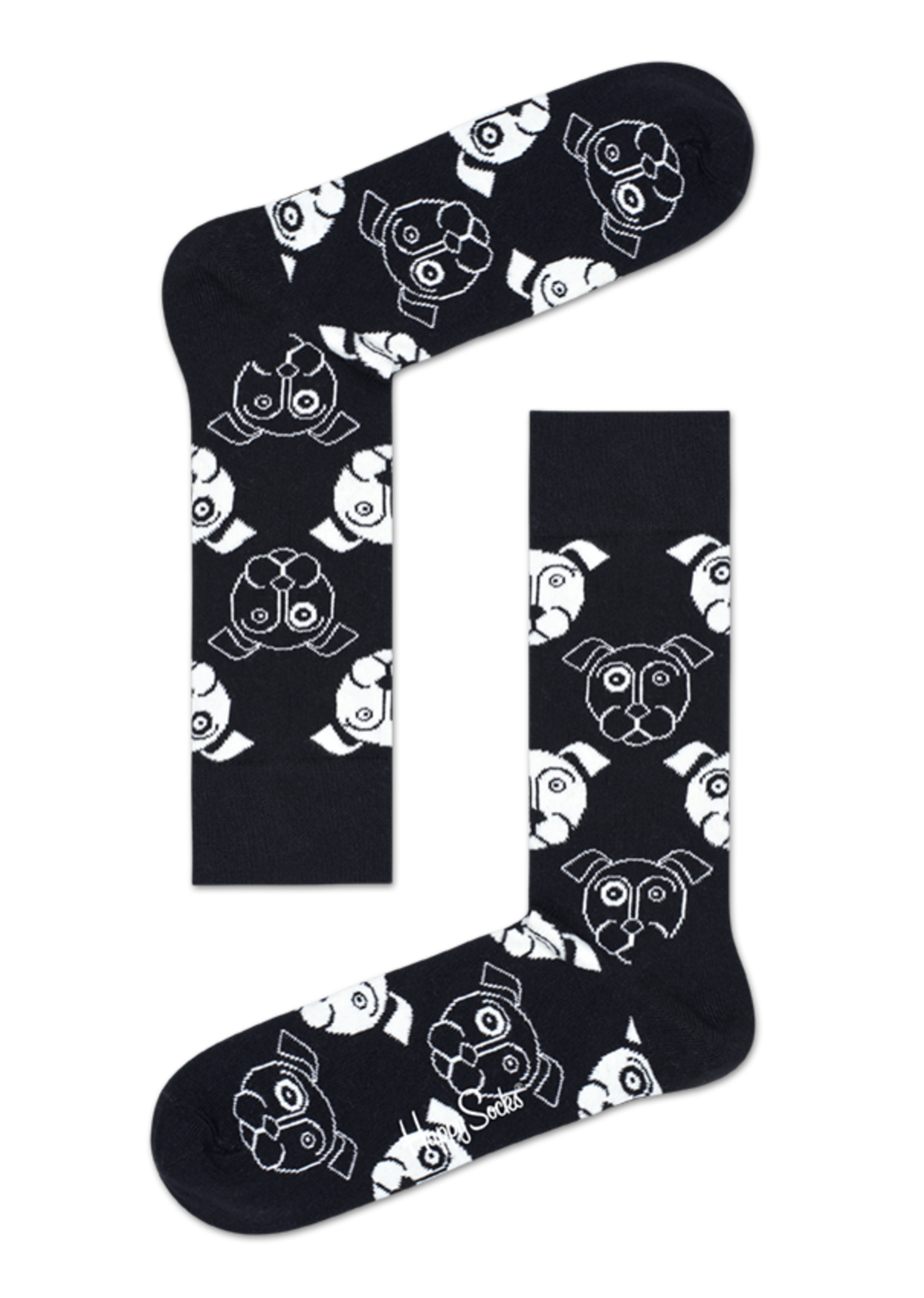 black white dog socks: dog | happy socks