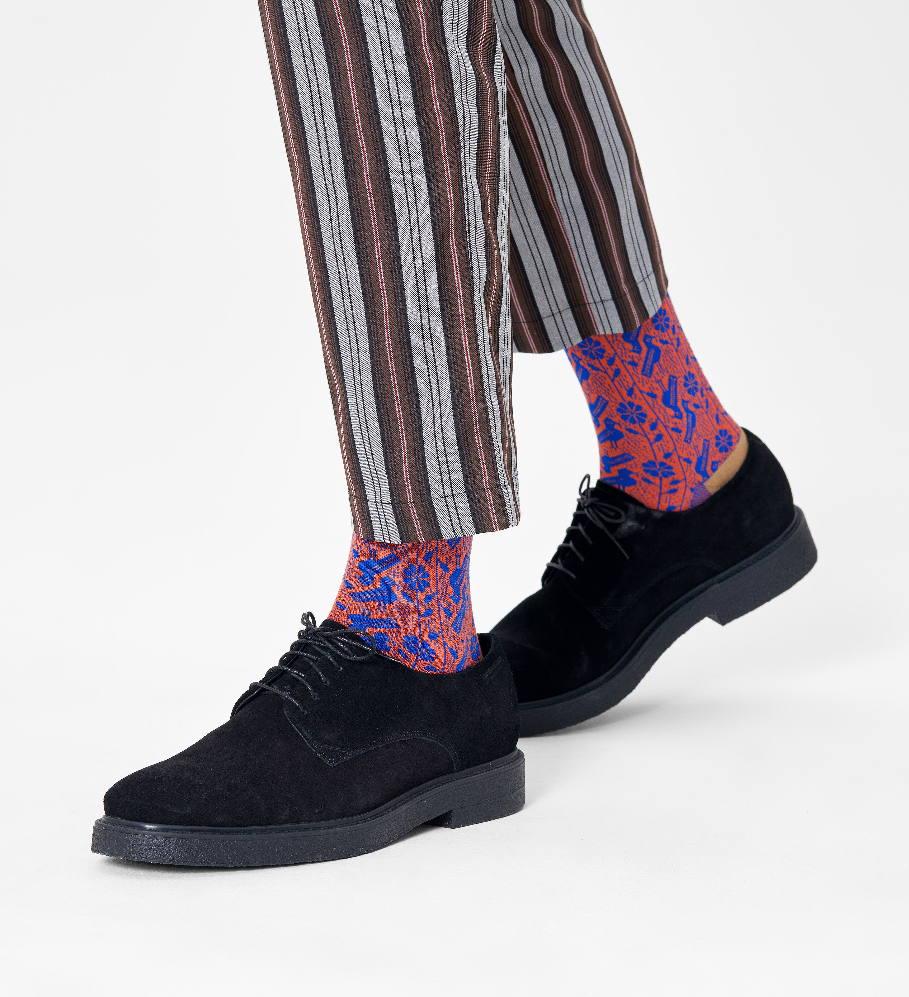 Happy Socks - Blue Suit Socks: Volume - Dressed | Happy Socks | Graphic & Abstracts | Blue, Red, Yellow