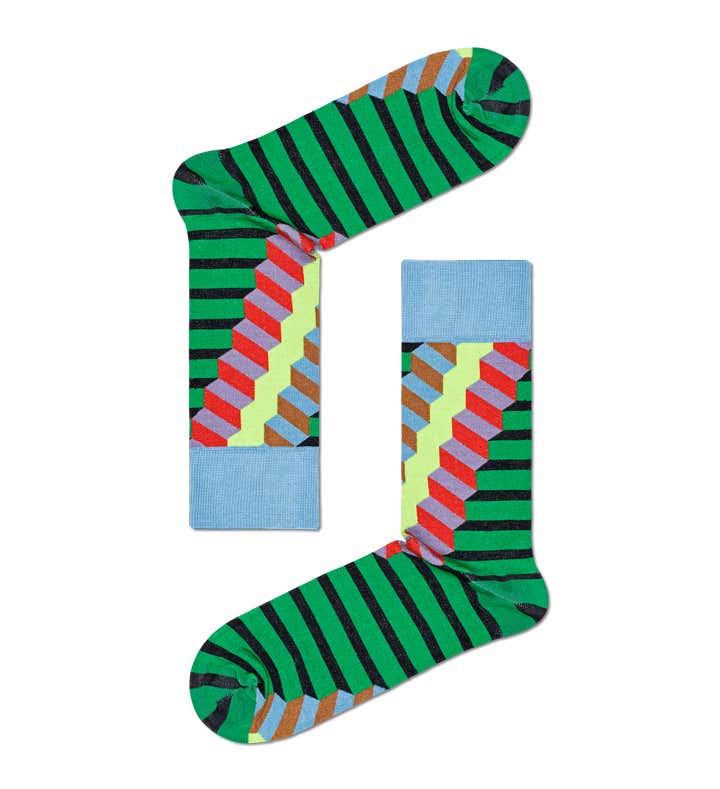 Dressed Distorted Stairs Crew Sock