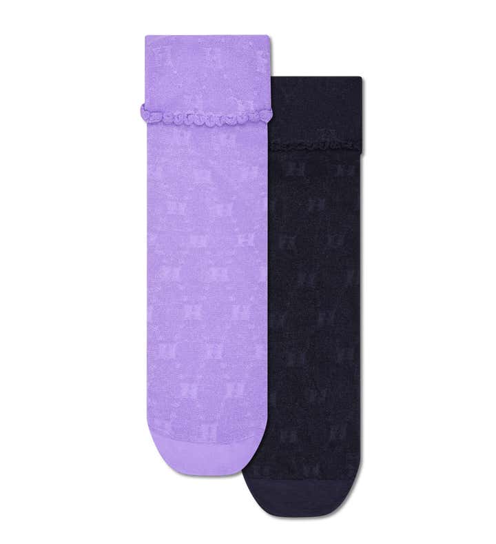 2-Pack H Monogram Mini Crew Socks