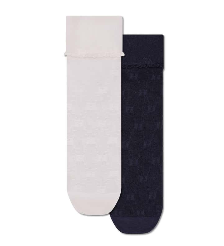 2-Pack H Monogram Mini Crew Socks