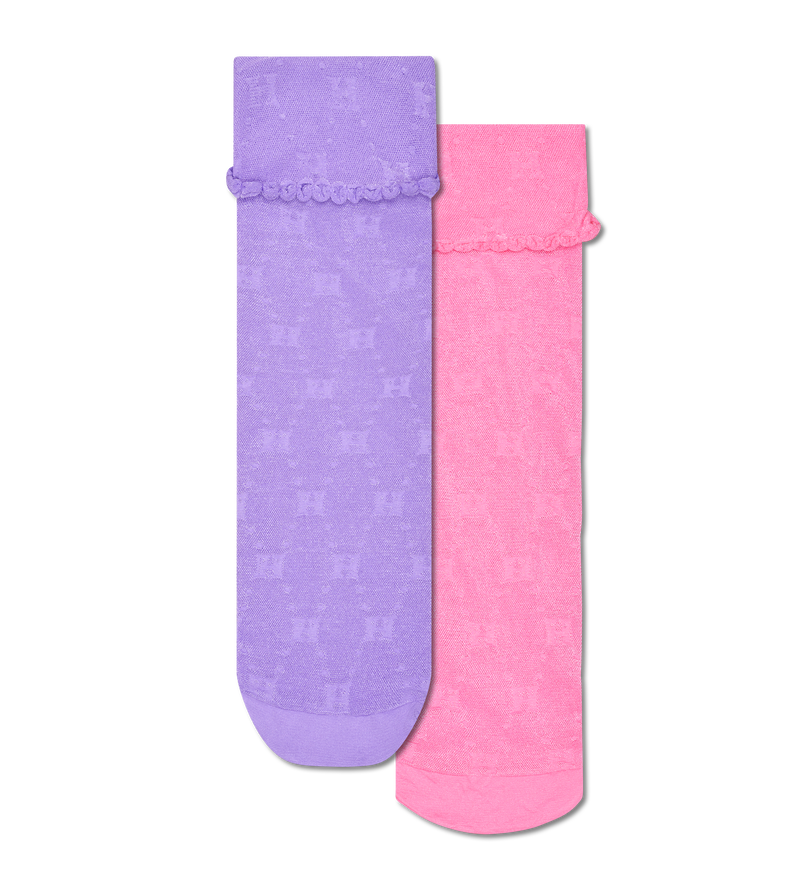 2-Pack H Monogram Mini Crew Socks | Happy Socks