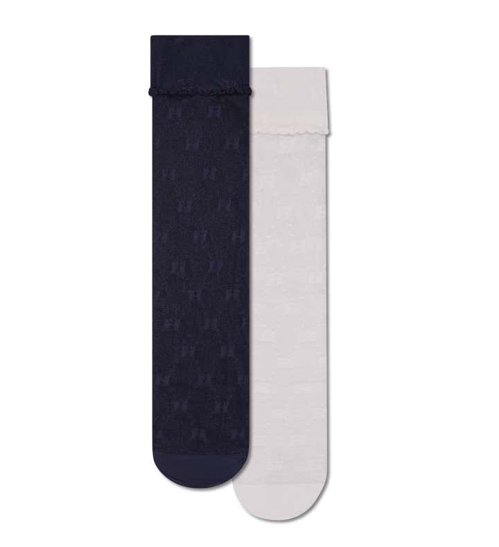 2-Pack H Monogram Tall Crew Socks