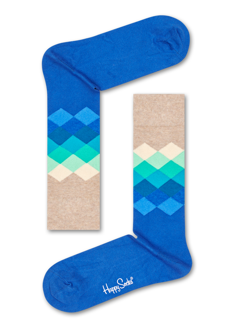 Blue Green Faded Diamond Socks Happy Socks US