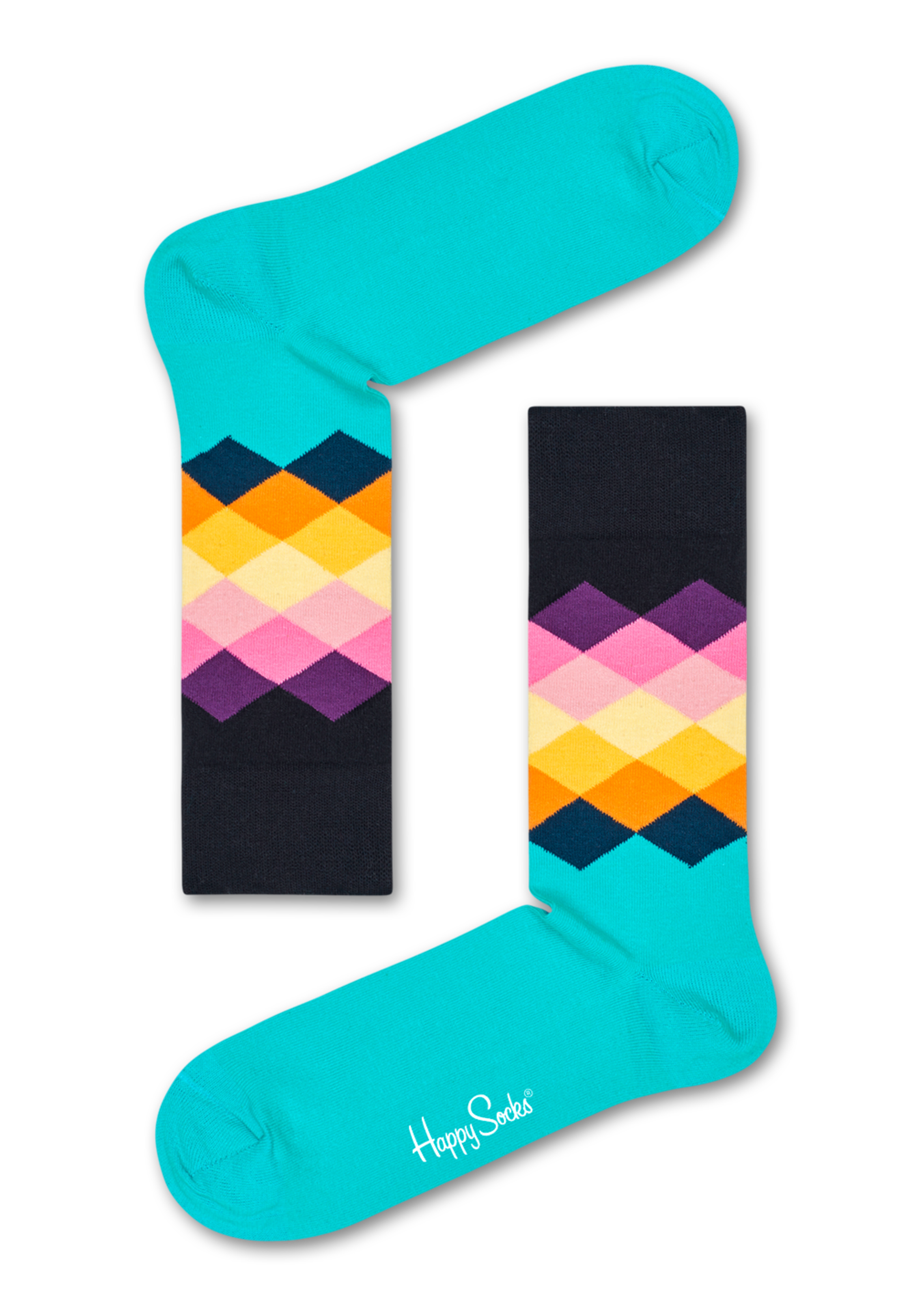 turquoise socks: faded diamond | happy socks