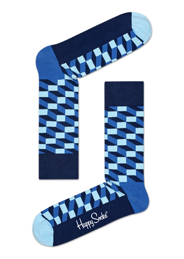 cool combed cotton Filled Optic Sock designed in blue!
