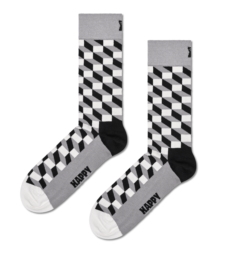 Grey Filled Optic Crew Sock | Fun Colorful Crew Socks