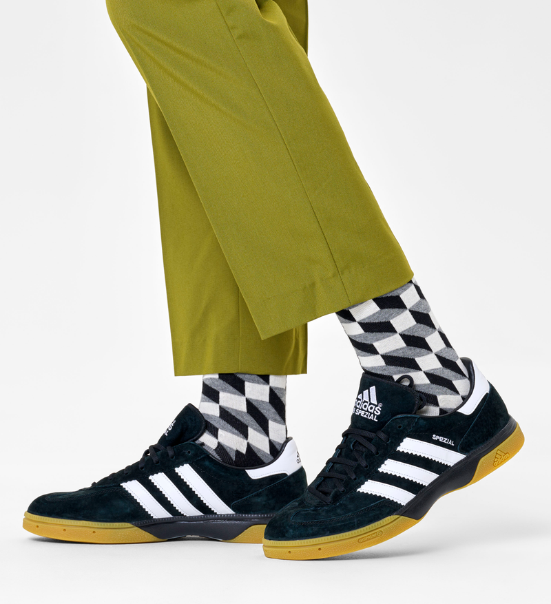 Grey Filled Optic Crew Sock | Fun Colorful Crew Socks