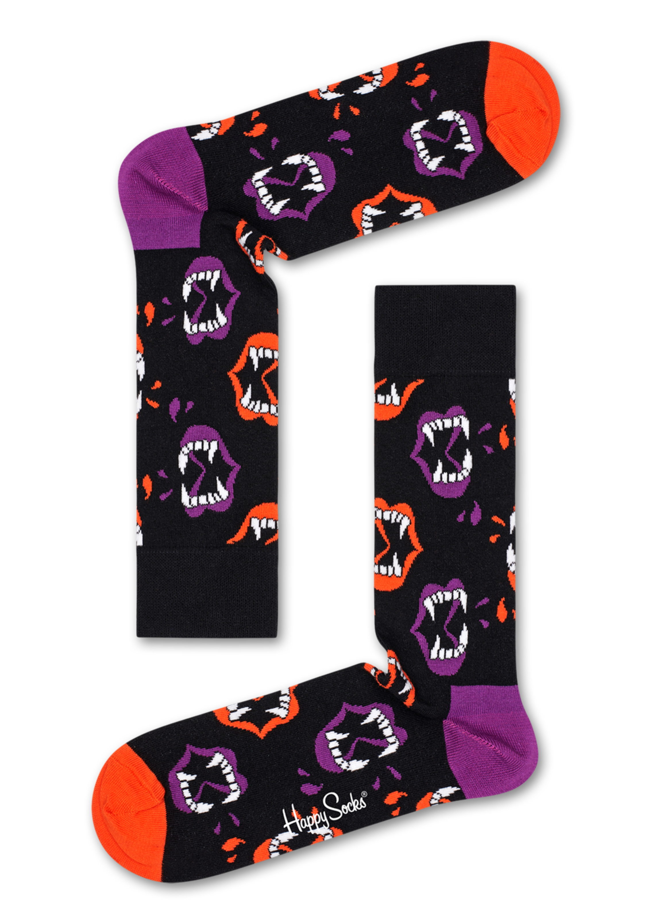 Patterned Black Socks: Halloween Fang | Happy Socks