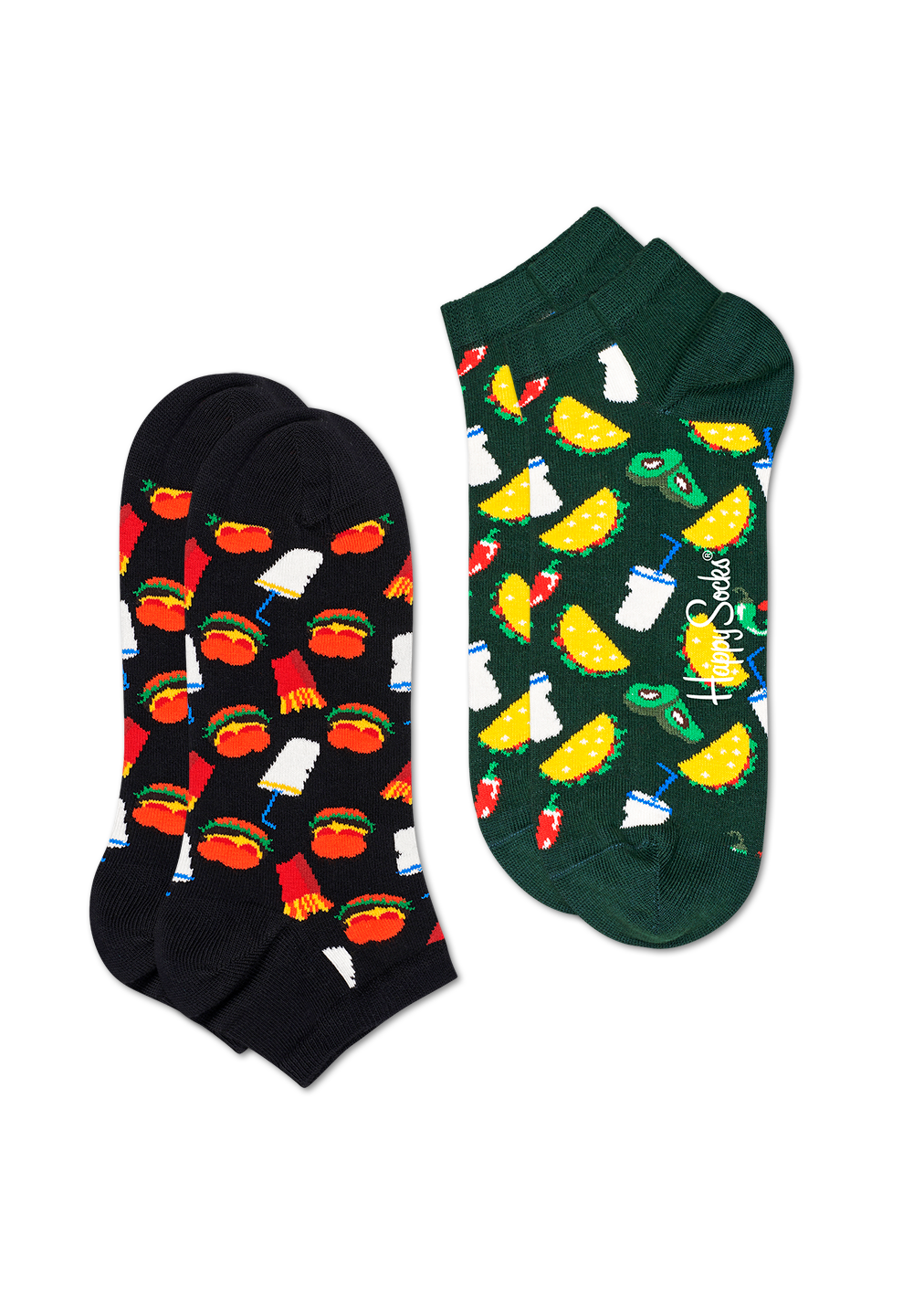 Black Ankle Sock 2pc: Hamburger | Happy Socks