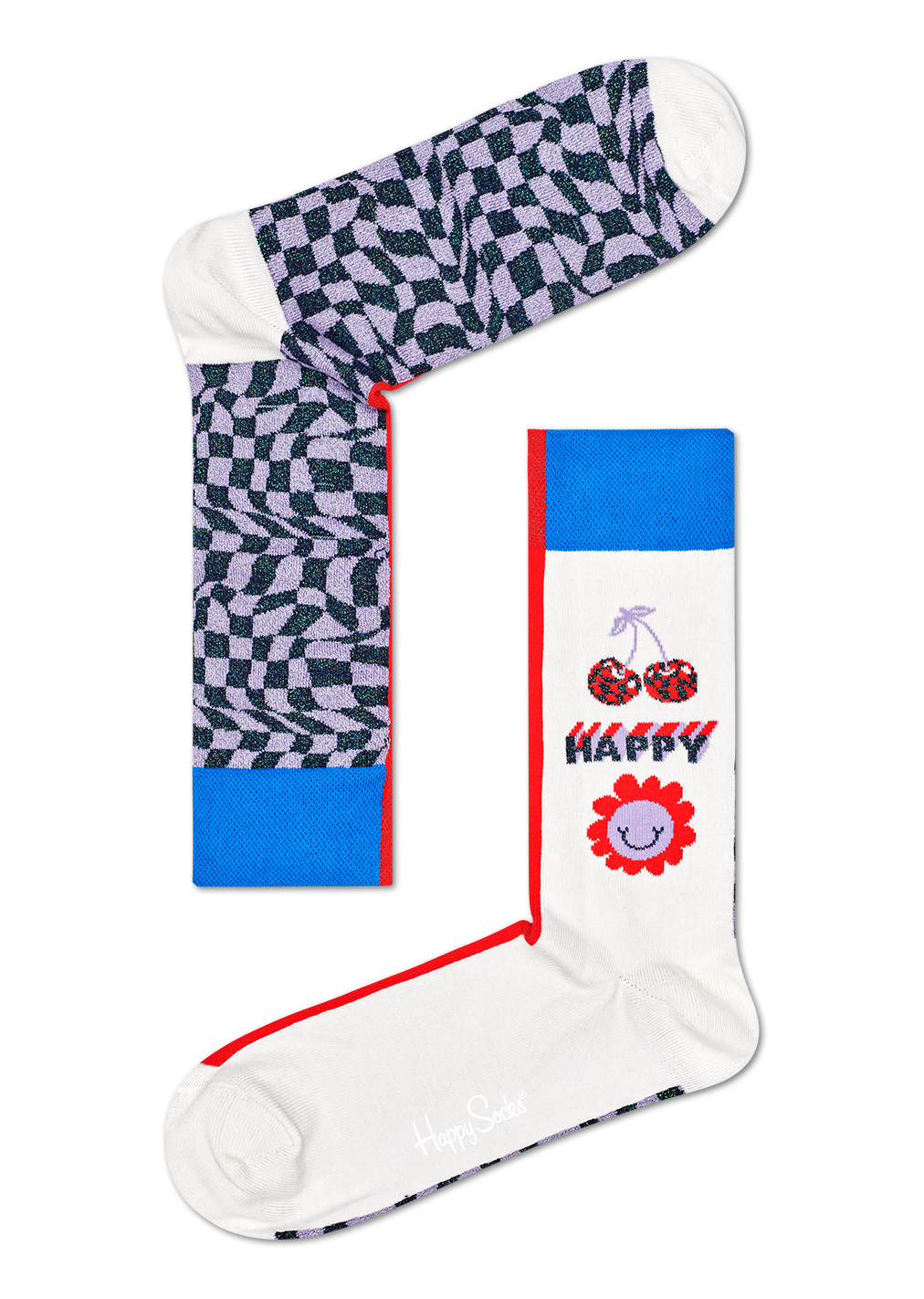 Blue Sock Half/half Allover Dots Happy Socks US