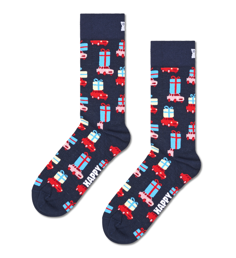 Navy Holiday Shopping Sock | Christmas Gift Socks