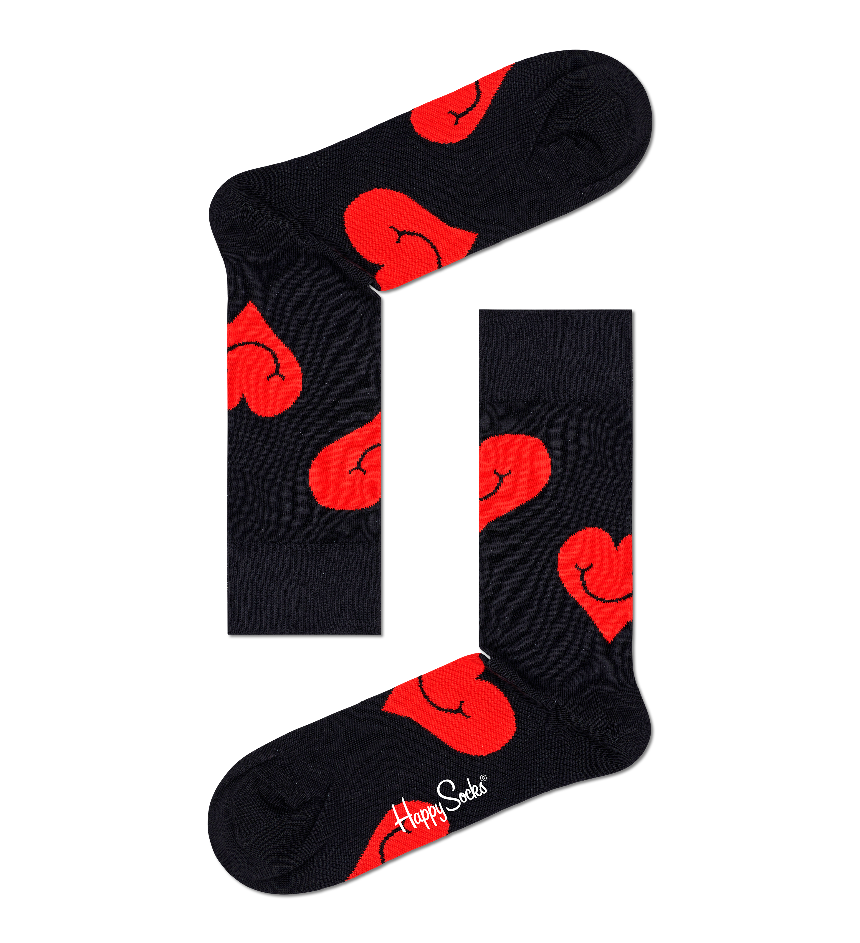 Black Sock: Jumbo Smiling Heart | Happy Socks