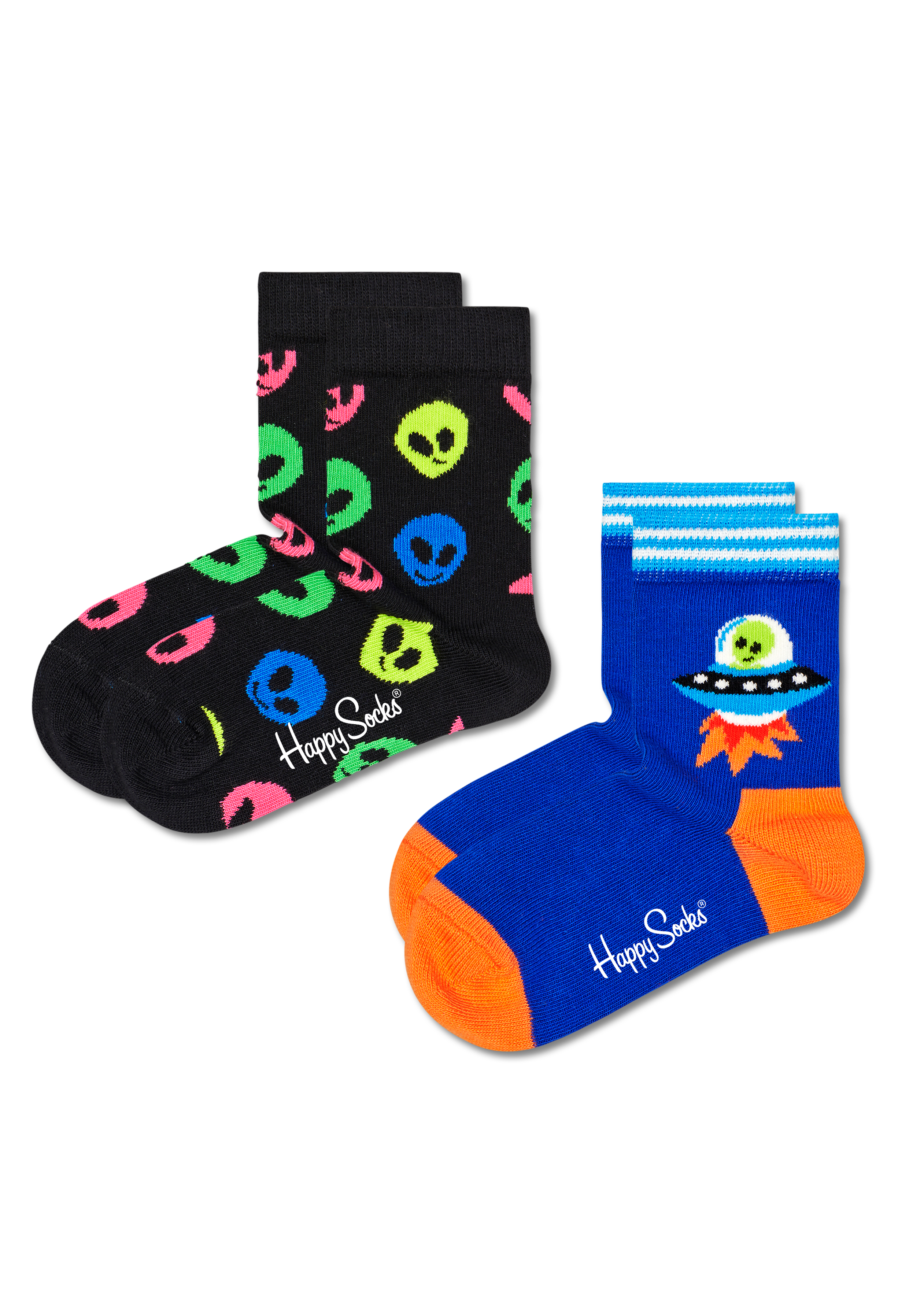 Black 2-Pack Kids Alien Crew Sock | Happy Socks