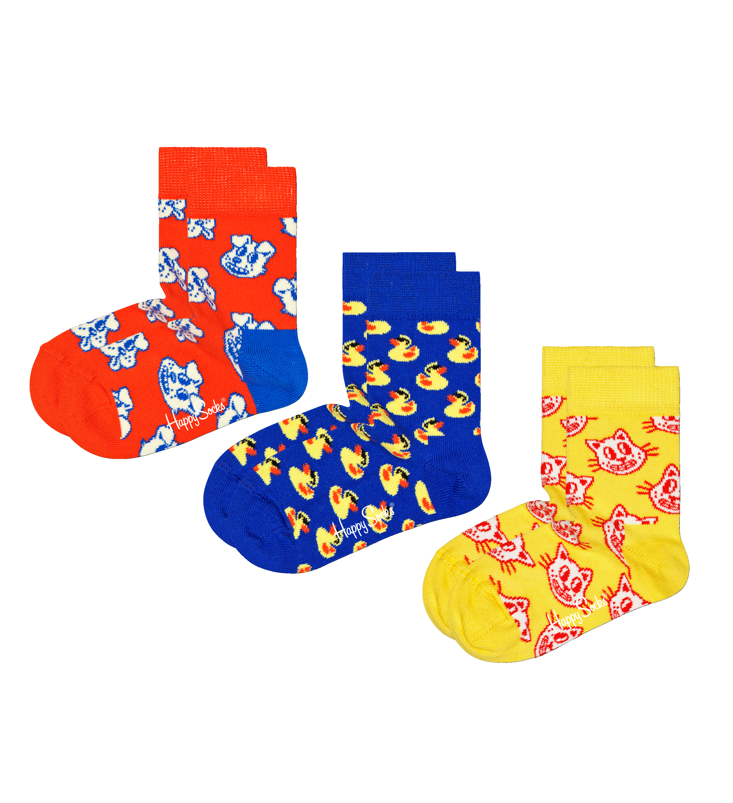 3-Pack Kids Animal Crew Socks