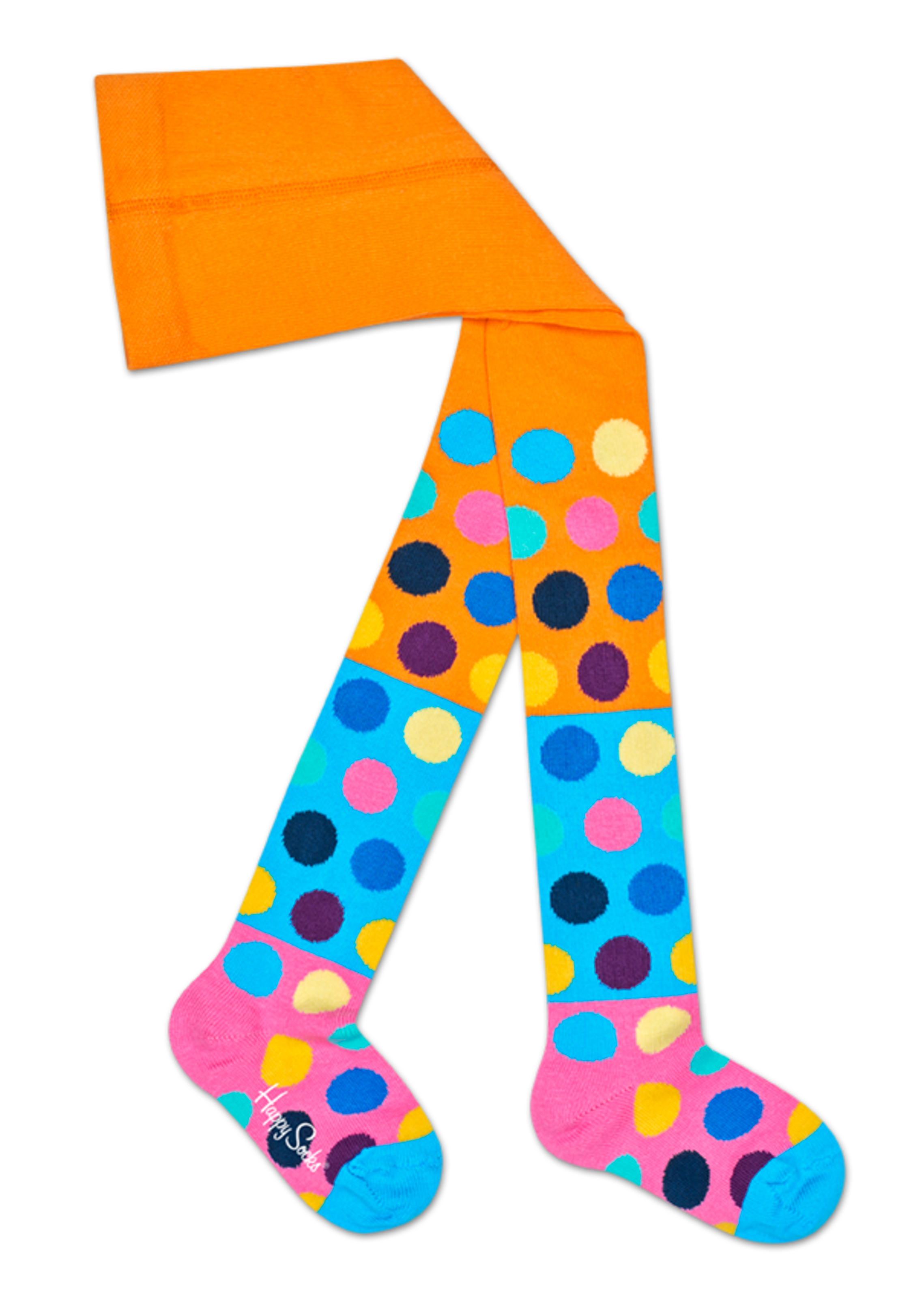 Orange Baby Tights: Big Dot Block | Happy Socks