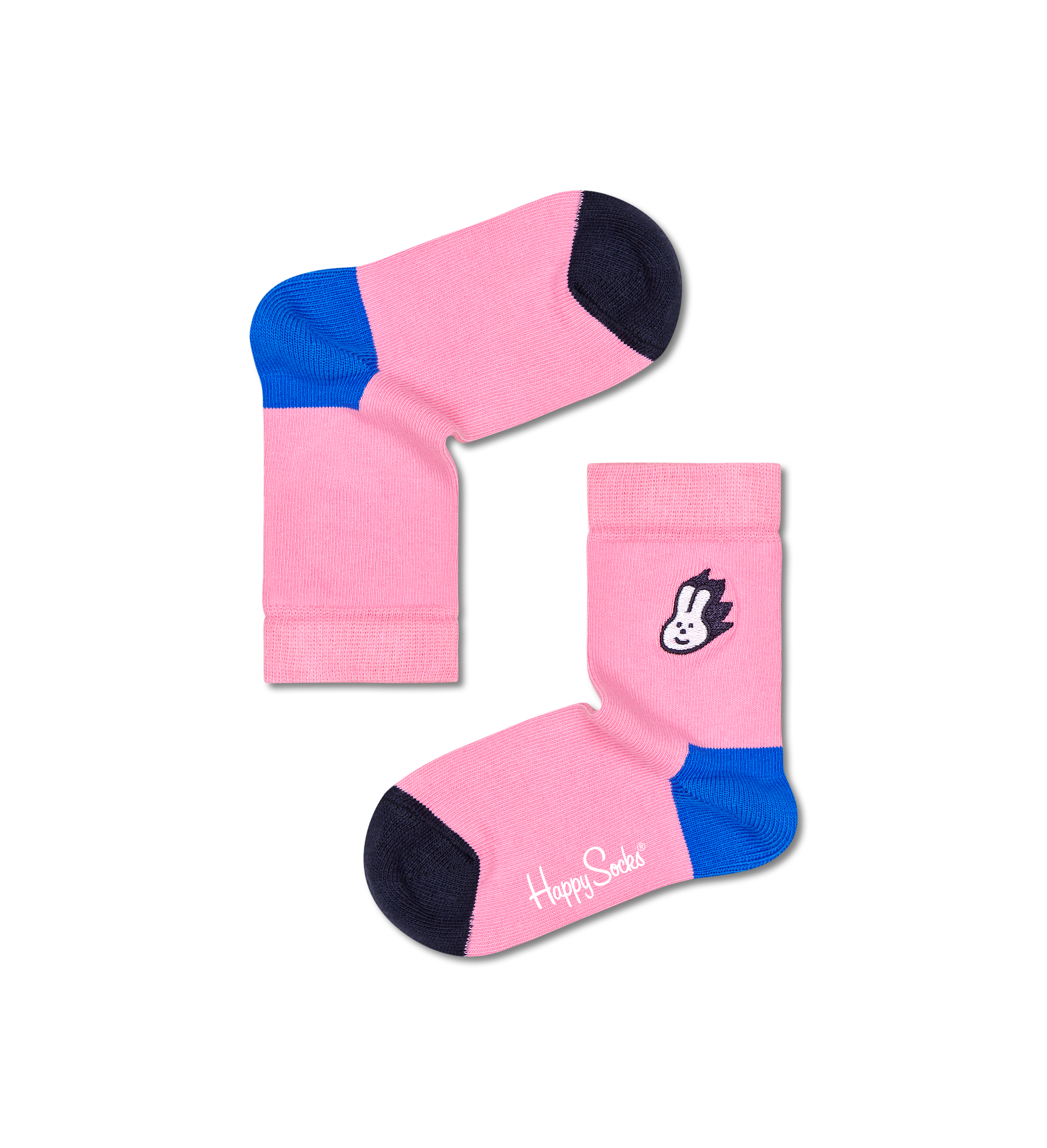 Pink Bunny Kids Embroidery Sock | Happy Socks