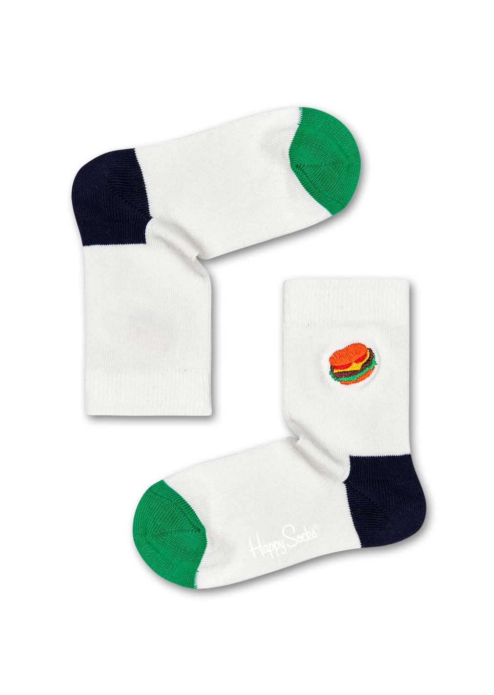Burger Embroidery Socks, White - Kids| Happy Socks