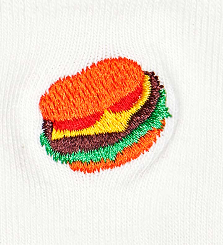 Kids Hamburger Embroidery Sock 3