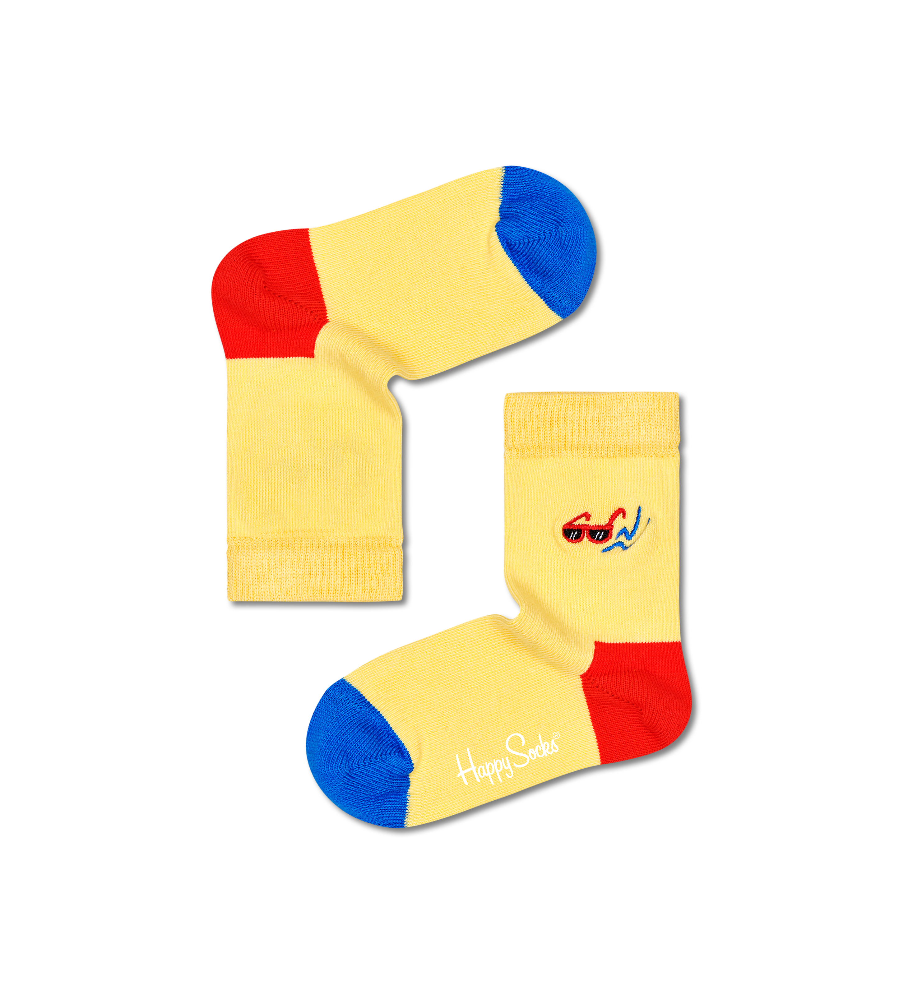 Yellow Sunny Days Kids Embroidery Sock | Happy Socks