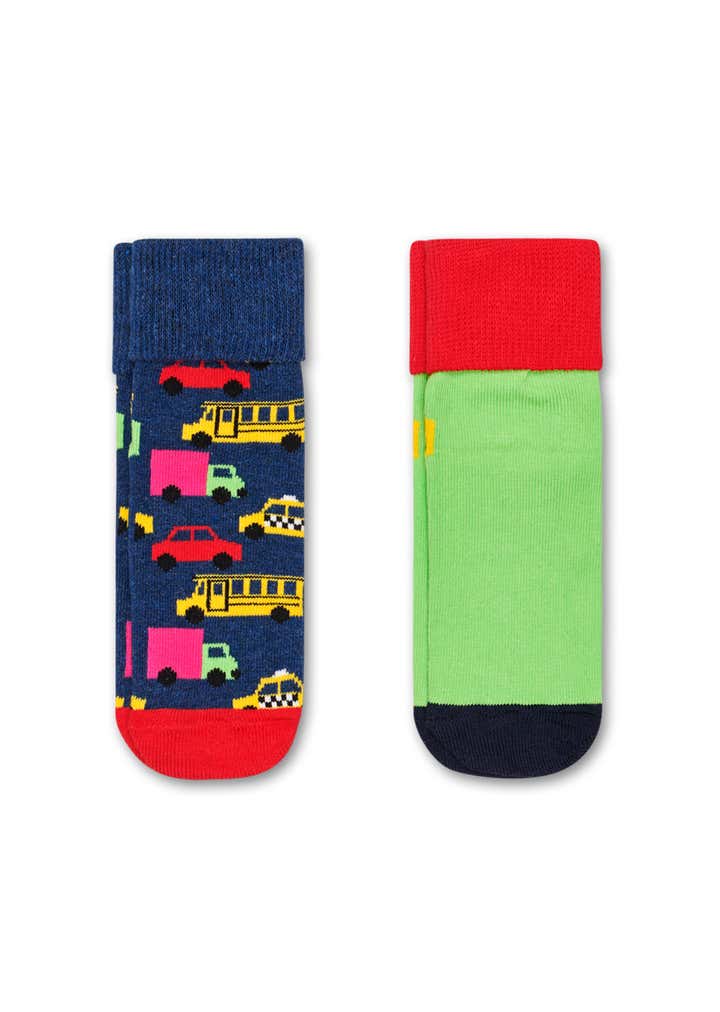 Kids 2-Pack Cars Anti-Slip Socks 