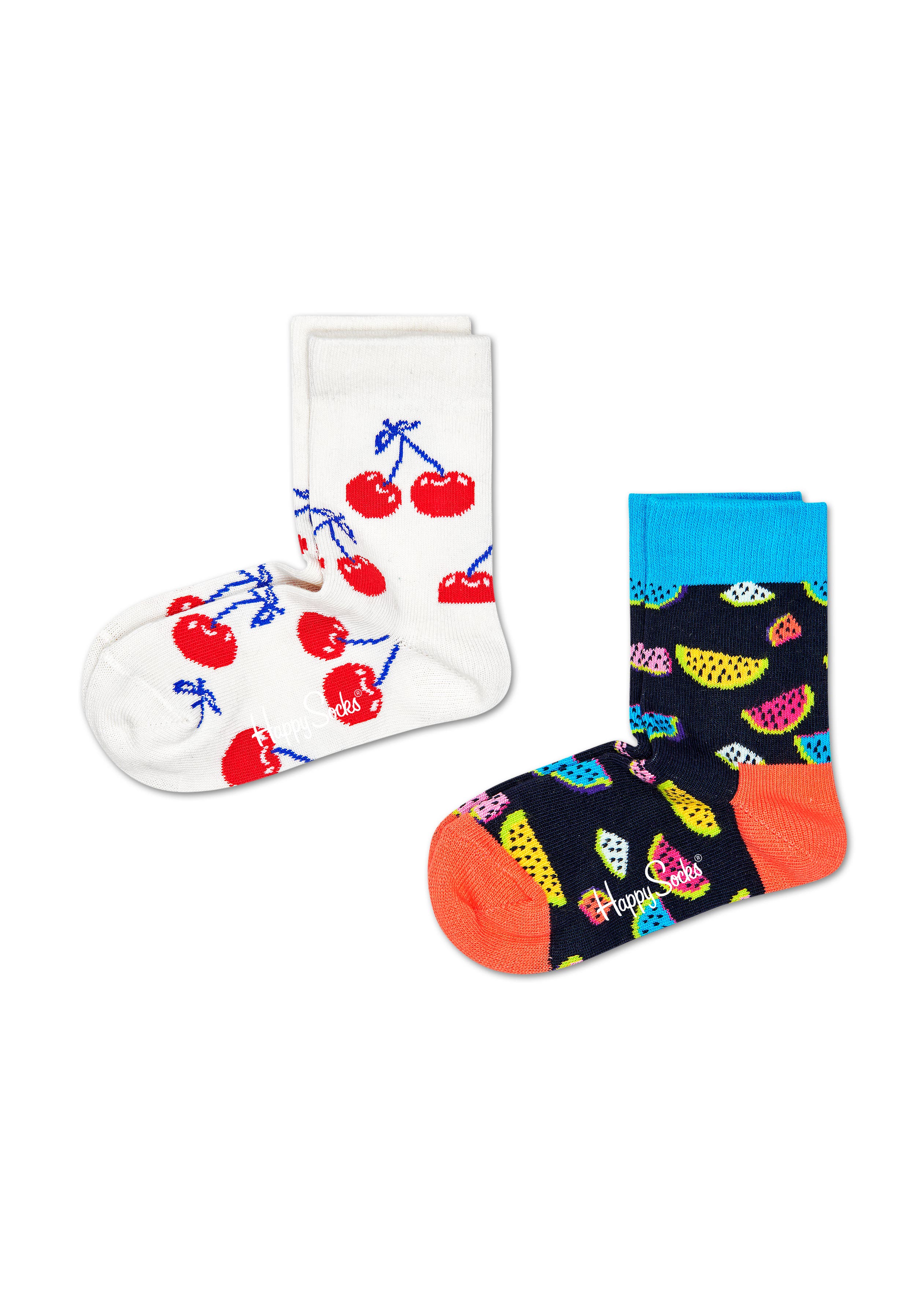 2-Pack Fruit Sokken, zwart - Kids| Happy Socks